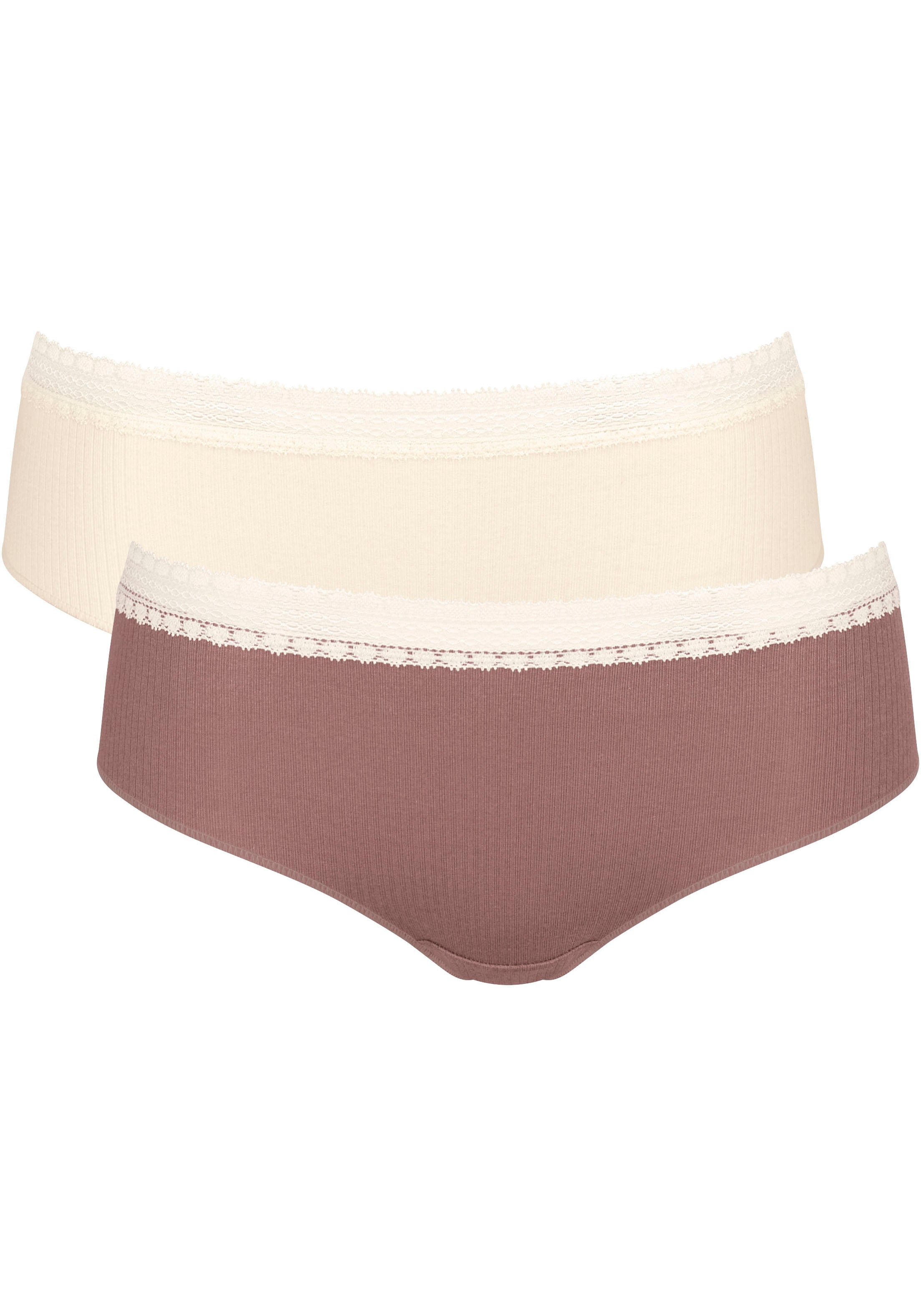 sloggi Hipster "GO Ribbed", (2er Pack), Feinripp, Stretch-Spitze, Baumwollm günstig online kaufen