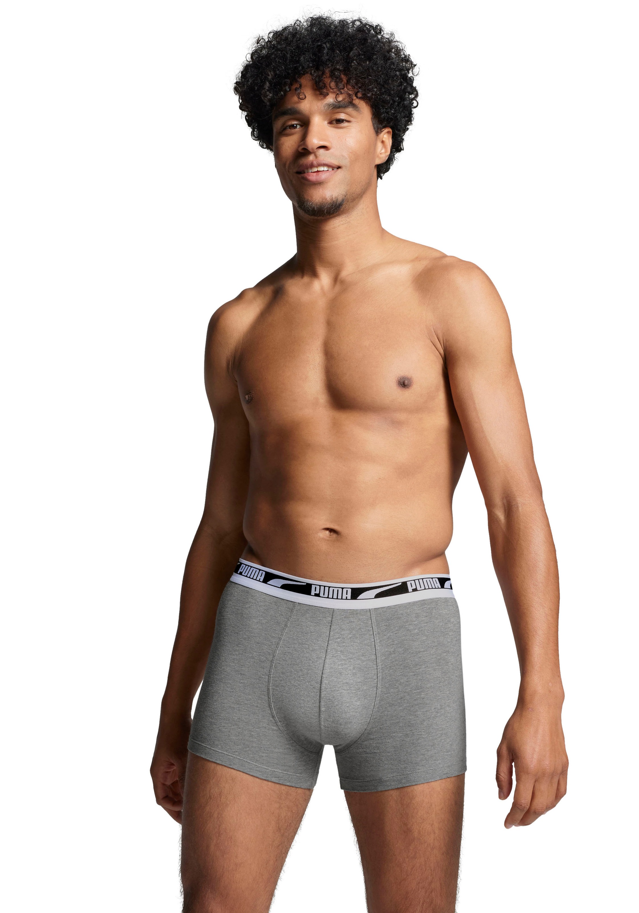 PUMA Boxershorts "MEN MULTI LOGO BOXER 2P", Komfortbund günstig online kaufen
