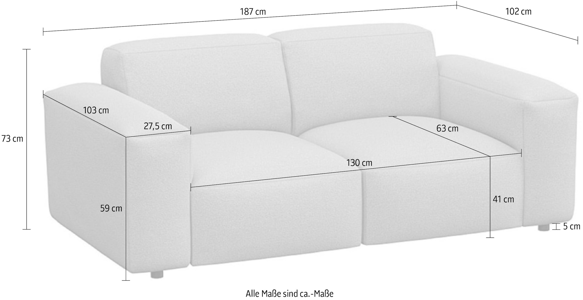 FLEXLUX 2-Sitzer »Lucera Sofa, super bequem durch hochwertigen Sitzaufbau mit Kaltschaum«, Designsofa, modern & anschmiegsam