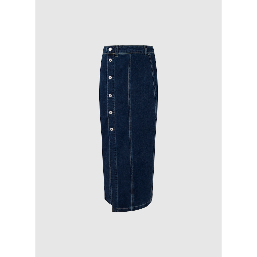 Pepe Jeans Jeansrock »MIDI SKIRT«, mit Knopfleiste und Schlitz