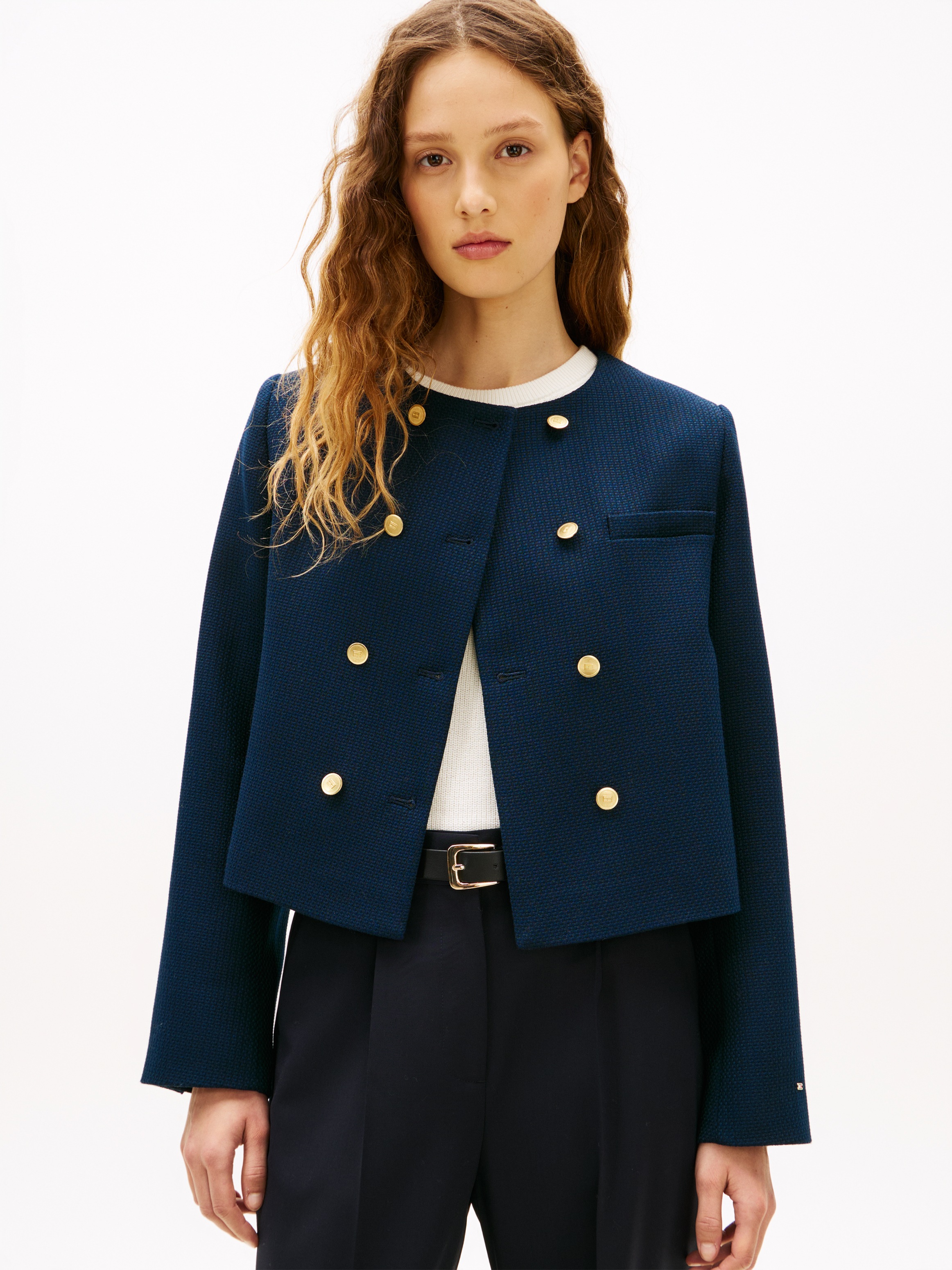 Tommy Hilfiger Kurzblazer "PREPPY TEXTURE LADY JACKET" günstig online kaufen