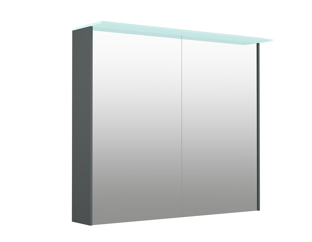 welltime Spiegelschrank "D-Line", Badmöbel, 81,4 cm breit, doppelseitig verspiegelt, LED-Beleuchtung
