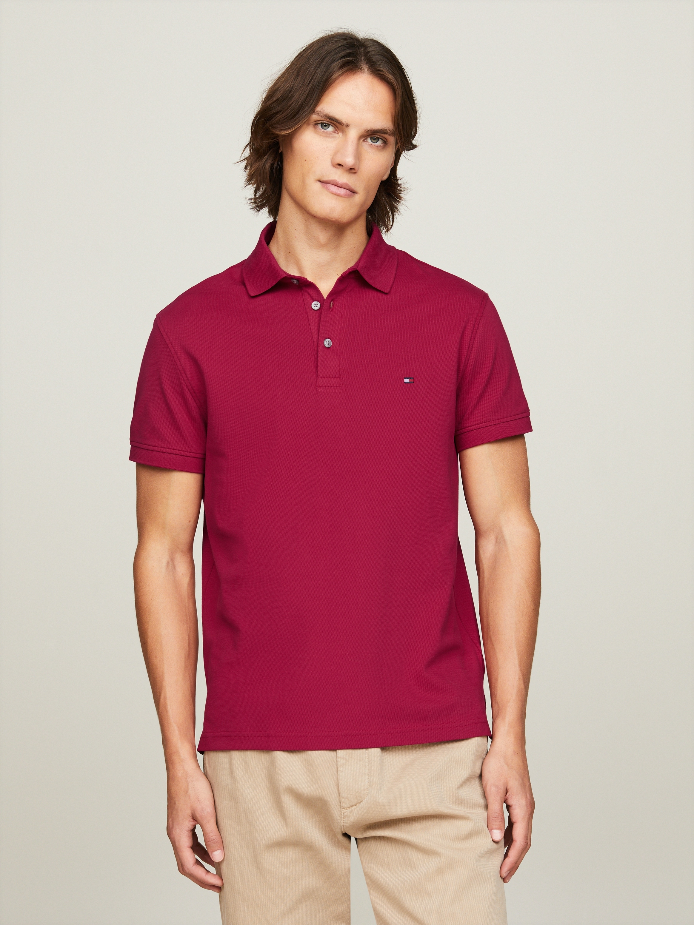 Tommy Hilfiger Poloshirt "1985 SLIM POLO", Markenstickerei, aus Baumwoll-Pi günstig online kaufen