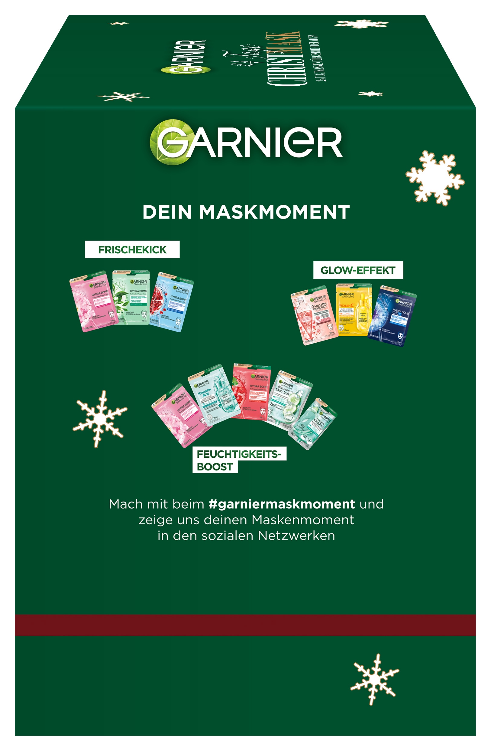 GARNIER Kosmetik-Adventskalender »Garnier Tuchmasken 24er Adventskalender« ab 13 Jahren mit Hyaluron, entspannend
