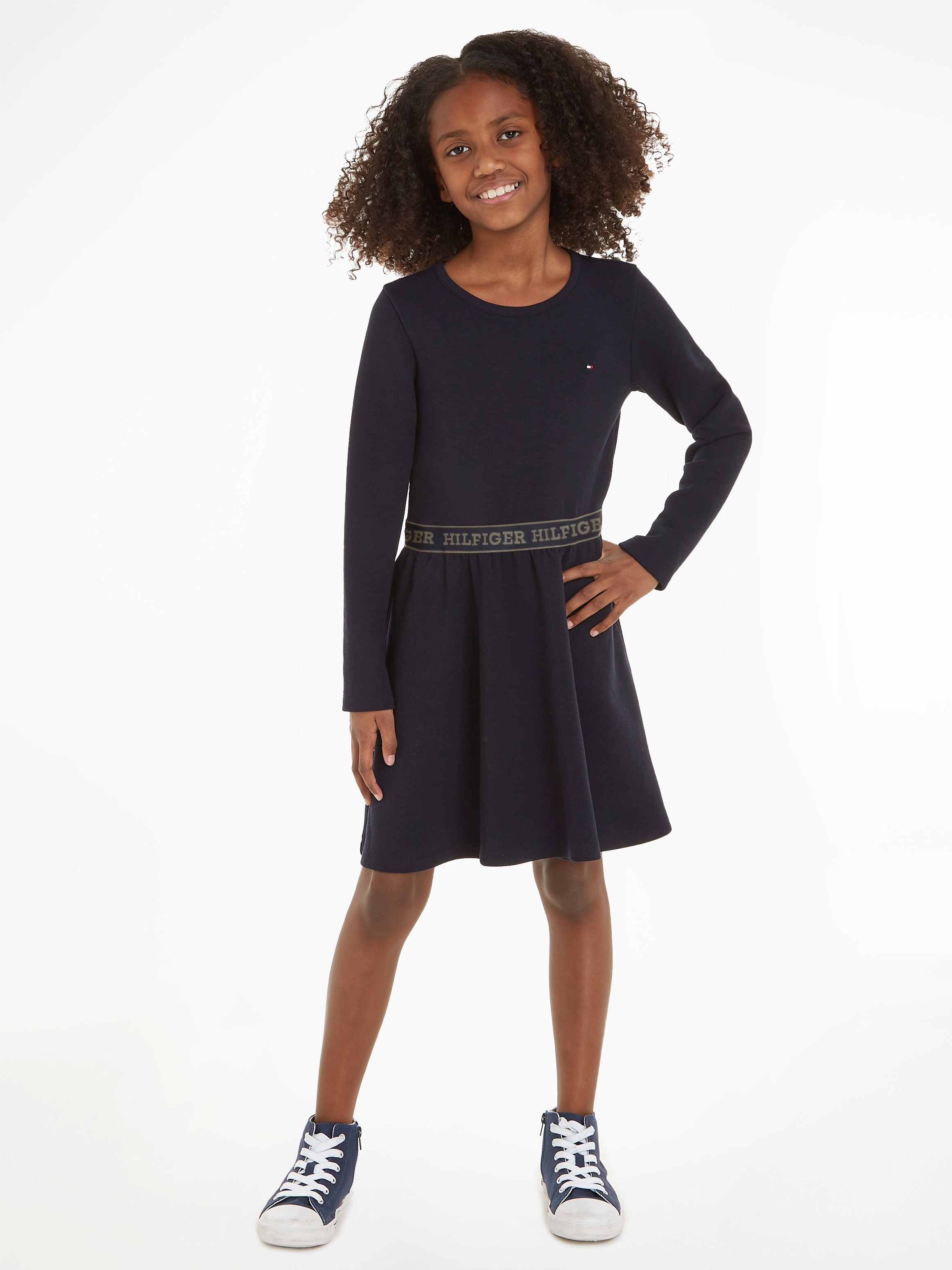 TOMMY HILFIGER A-Linien-Kleid »PUNTO MONOTYPE diržas ...
