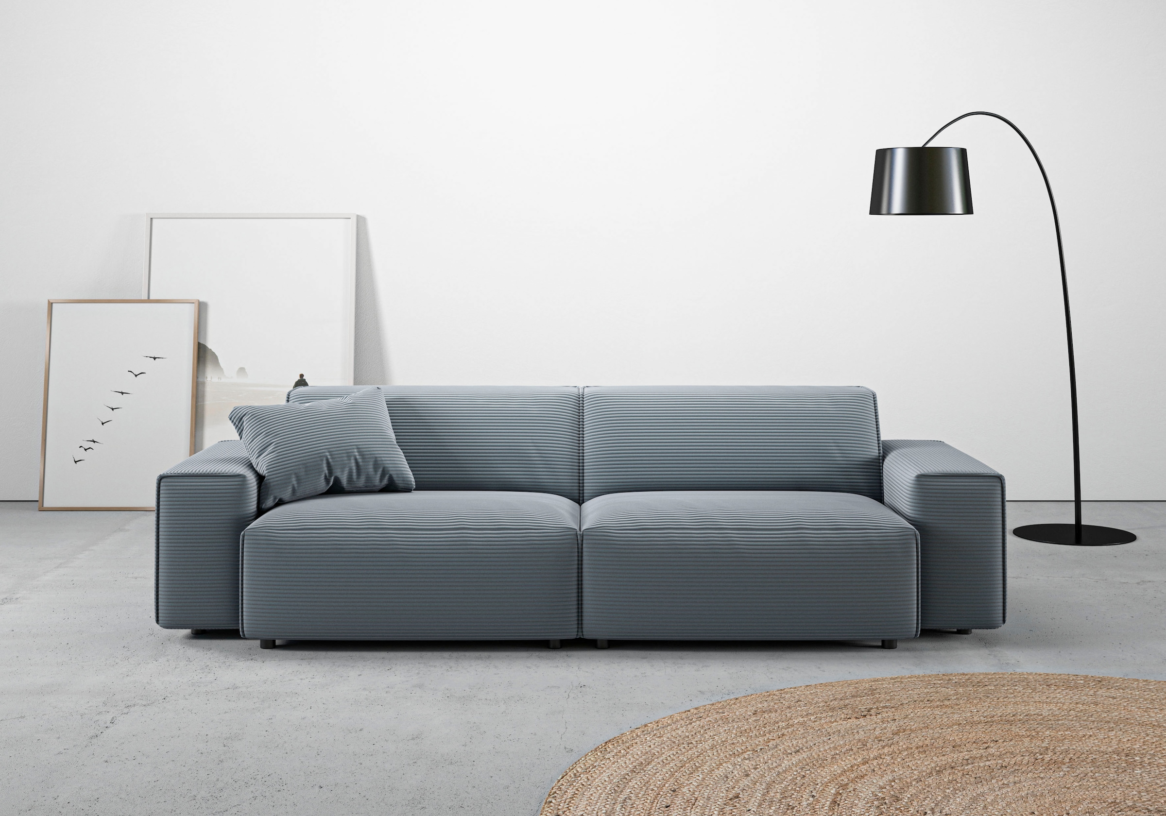 andas Big-Sofa "Glimminge auch in Breitcord, Feincord + Easy care-Bezug,", besondere Kedernähte Zierkissen