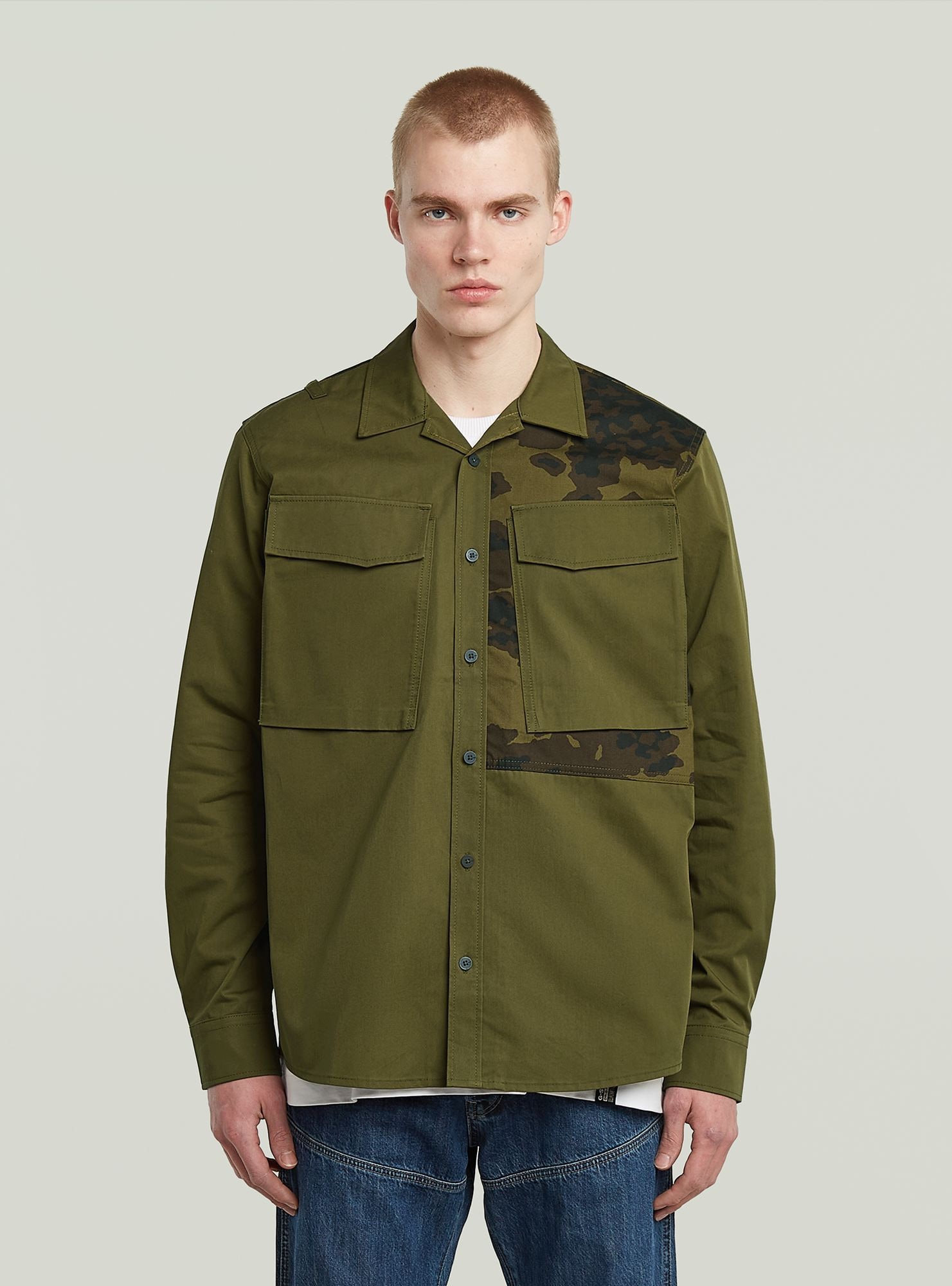 G-STAR Langarmshirt "Cargo Pocket Service Regular Shirt" günstig online kaufen