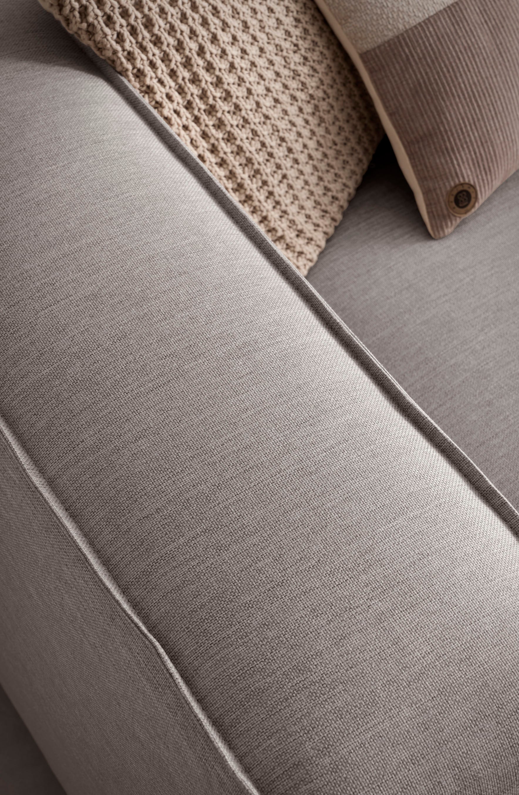 LeGer Home by Lena Gercke Ecksofa »PIARA XXL, L-Form, Schlaffunktion, Cord, Leinenoptik o. Strukturstoff« Hocker stellbar zum Schlafsofa (Krokodilverbinder), tiefe Sitzfläche