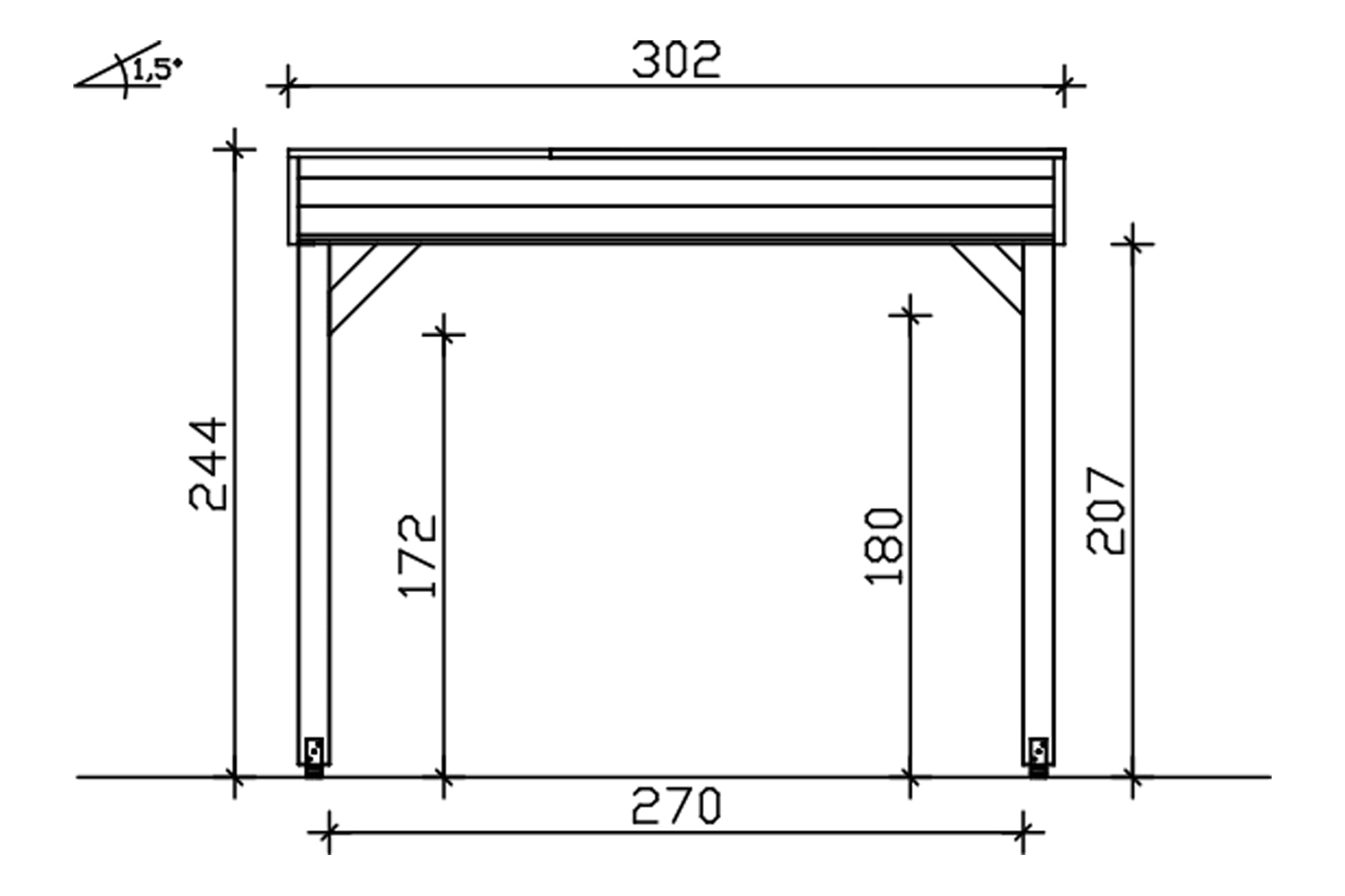 Skanholz Pavillon »Toulouse«, 4-Eck, BxT: 302x302 cm