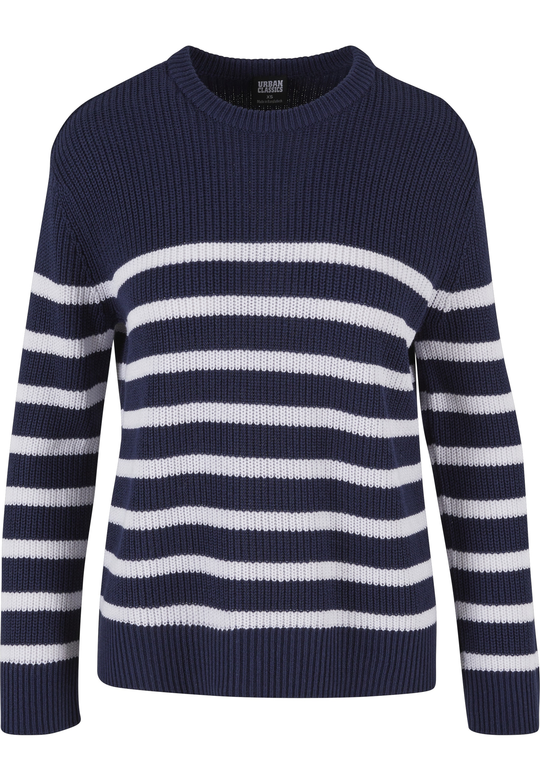 URBAN CLASSICS Rundhalspullover "Urban Classics Damen Ladies Rib Striped Sweater" 1 Stk.
