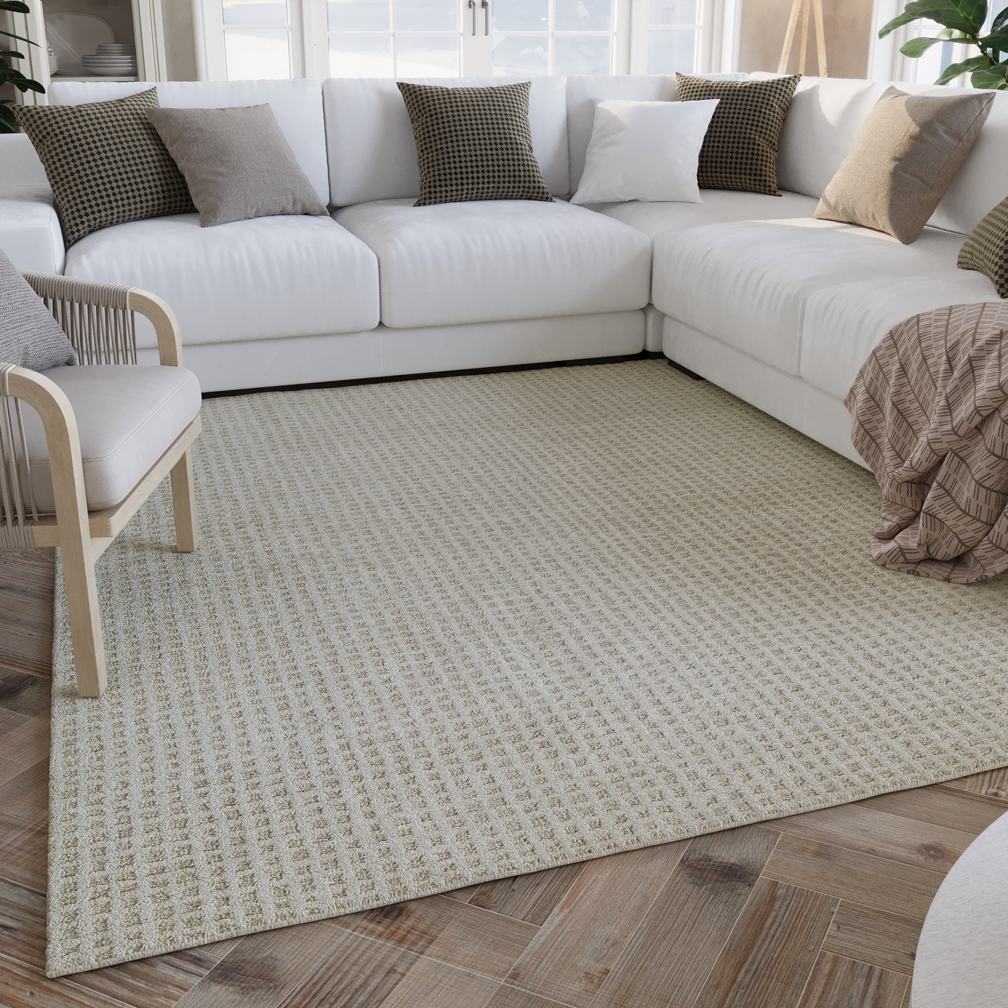 Wecon home Teppich »Hamptons THIRTY«, rechteckig, 17 mm Höhe, Läufer, Kurzflor, Wohnzimmer, Schlafzimmer, elegant, robust, kariert