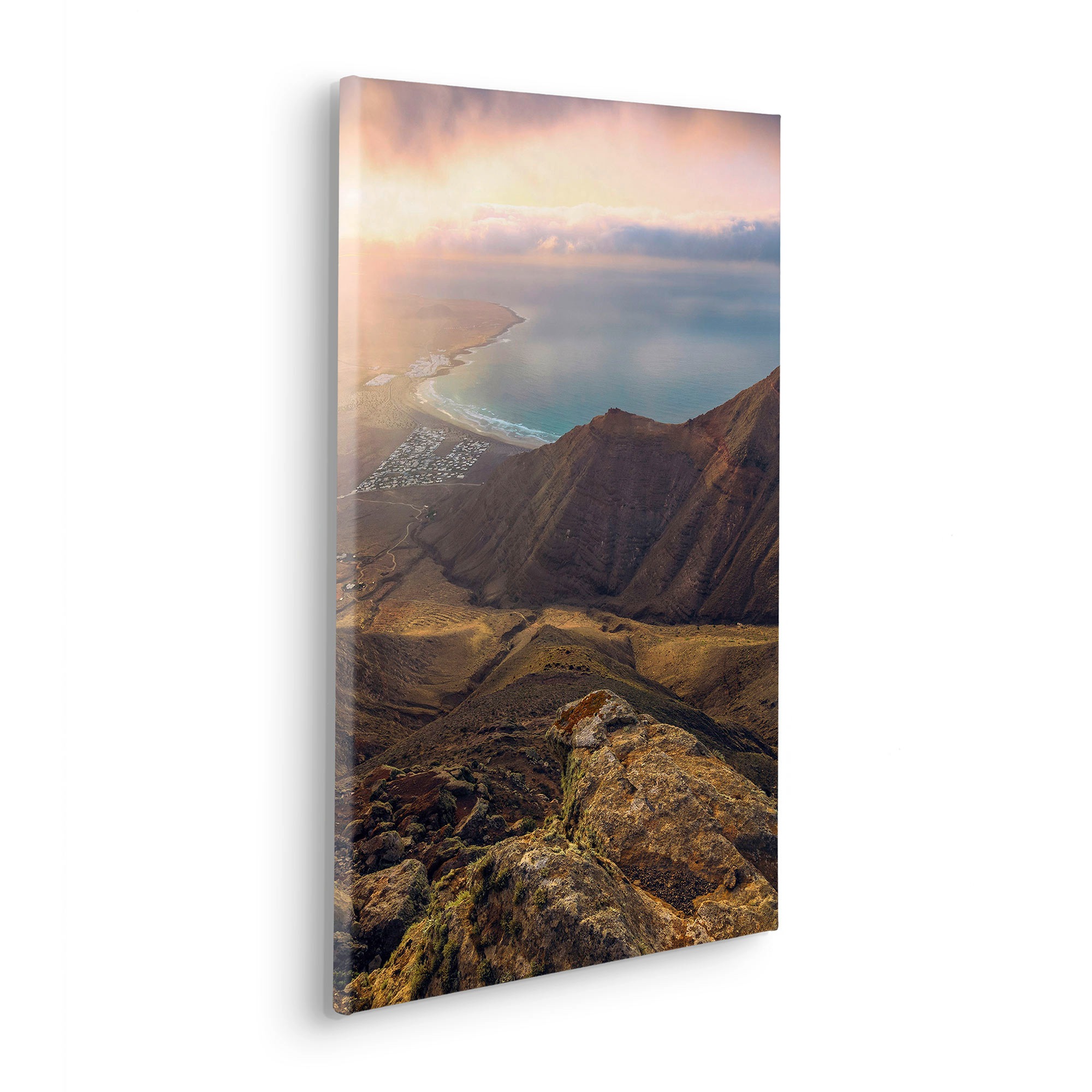 Komar Leinwandbild "Cliffs of Famara - Größe 40 x 60 cm" Baum  Berge  Blume günstig online kaufen