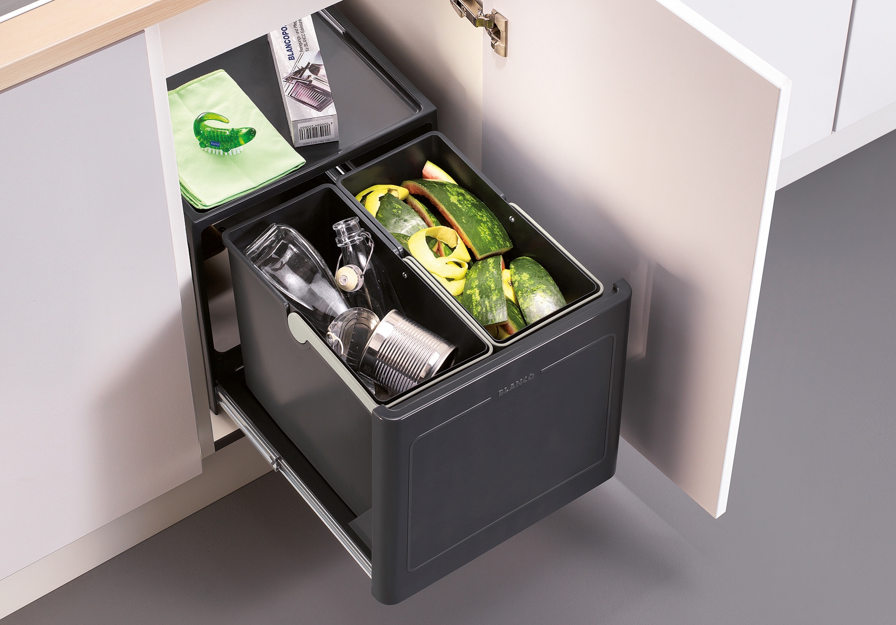 Blanco Mülltrennsystem »Botton Pro 45/3« 2 Behälter Automatic, Kunststoff, 60 mm Untermass