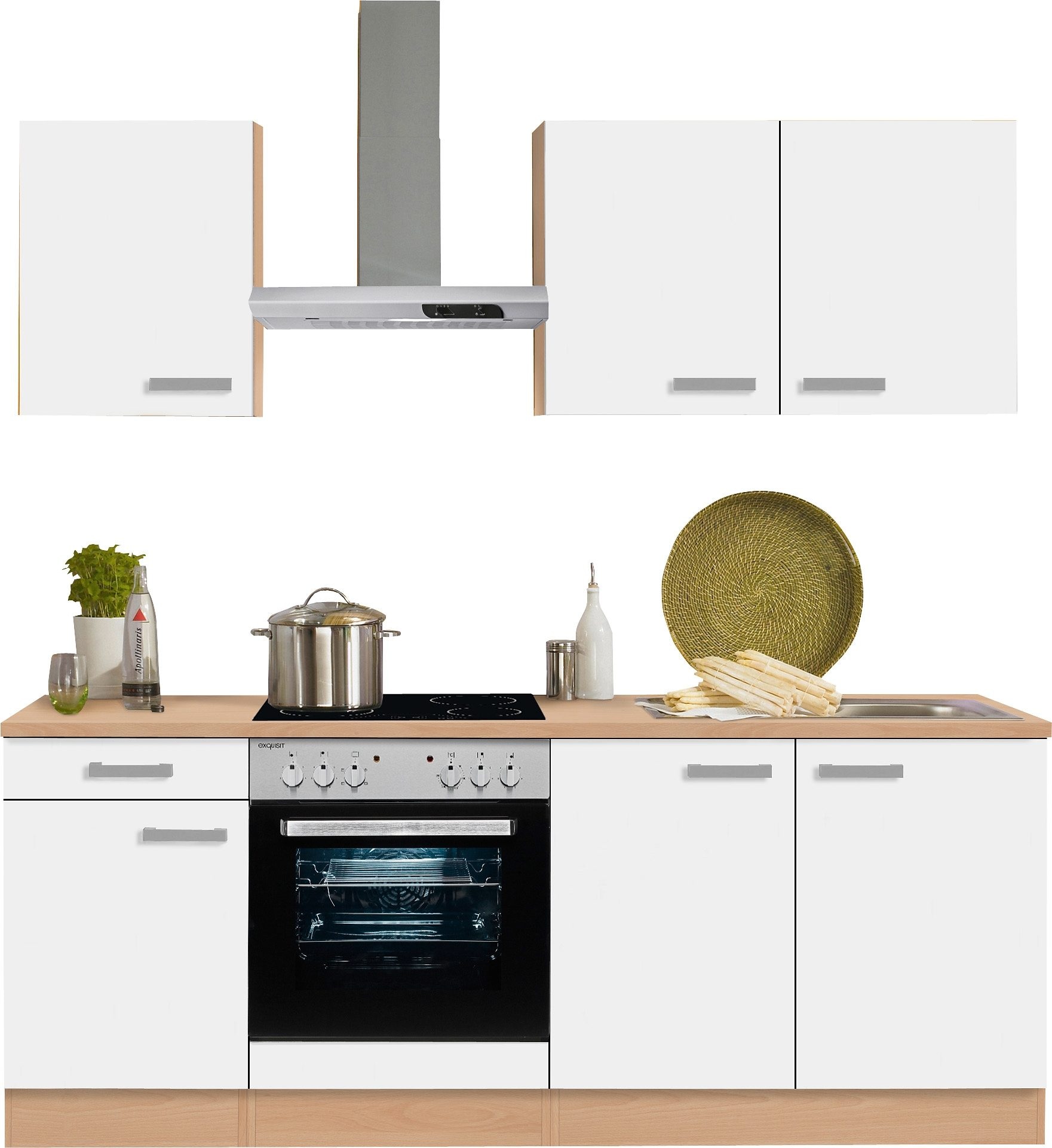 OPTIFIT Küchenzeile »Odense«, mit E-Geräten, Breite 210 cm, mit 28 mm starker Arbeitsplatte