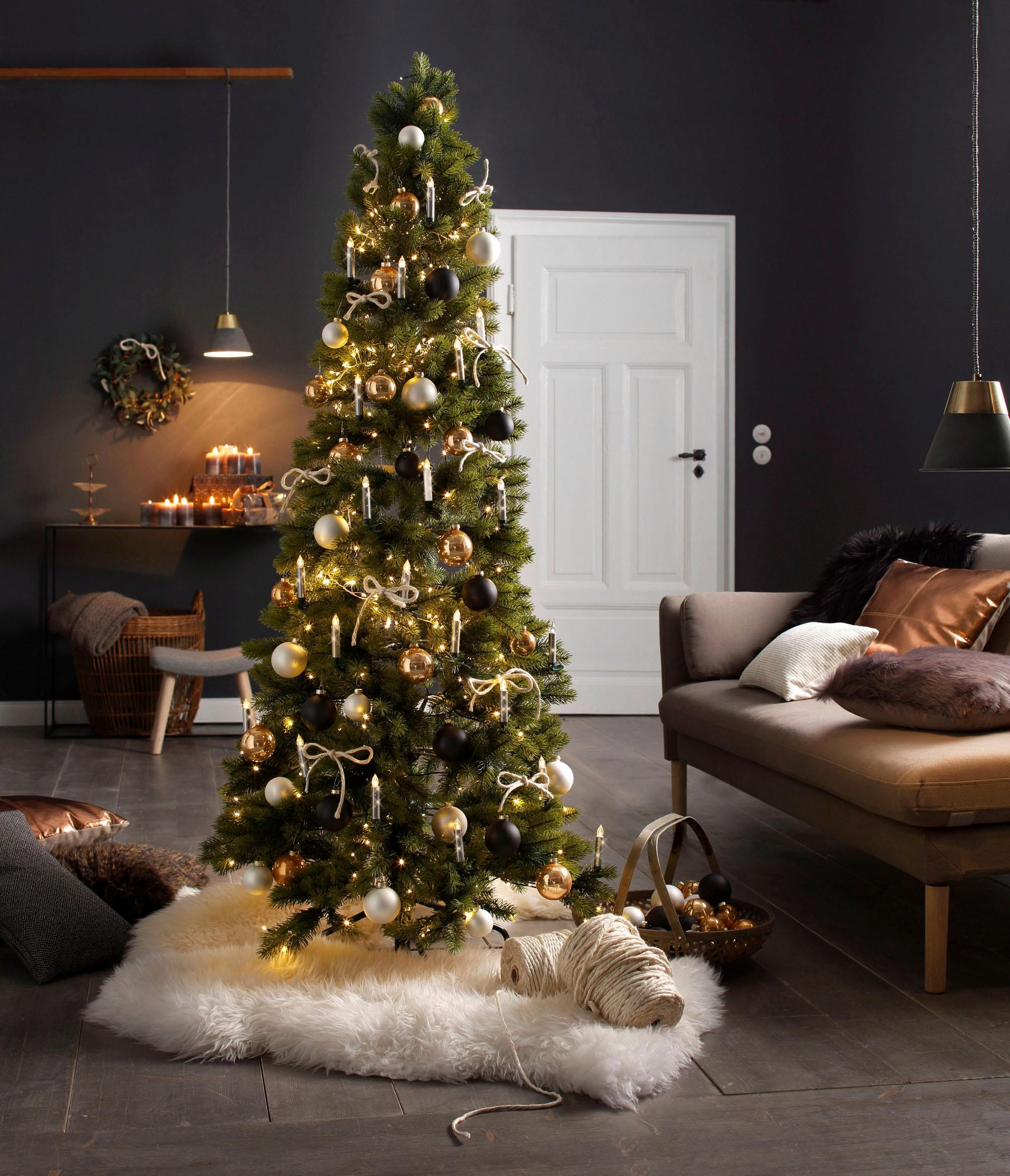 Creativ deco Künstlicher Weihnachtsbaum "Weihnachtsdeko aussen, künstlicher Christbaum, Tannenbaum" in schlanker Form