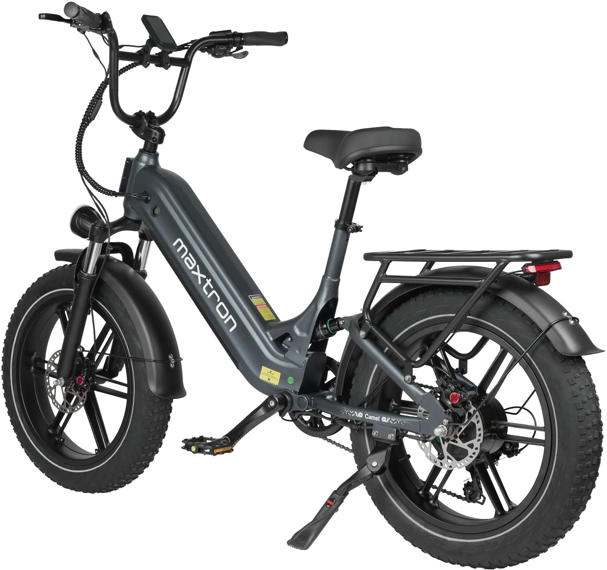 Maxtron »Maxtron Camel E-Bike compactbike« 7 Gang Shimano Kettenschaltung Heckmotor 250 W Packung,  20-Zoll-Fettreifenfahrrad mit Vorder- und Hinterradfederung