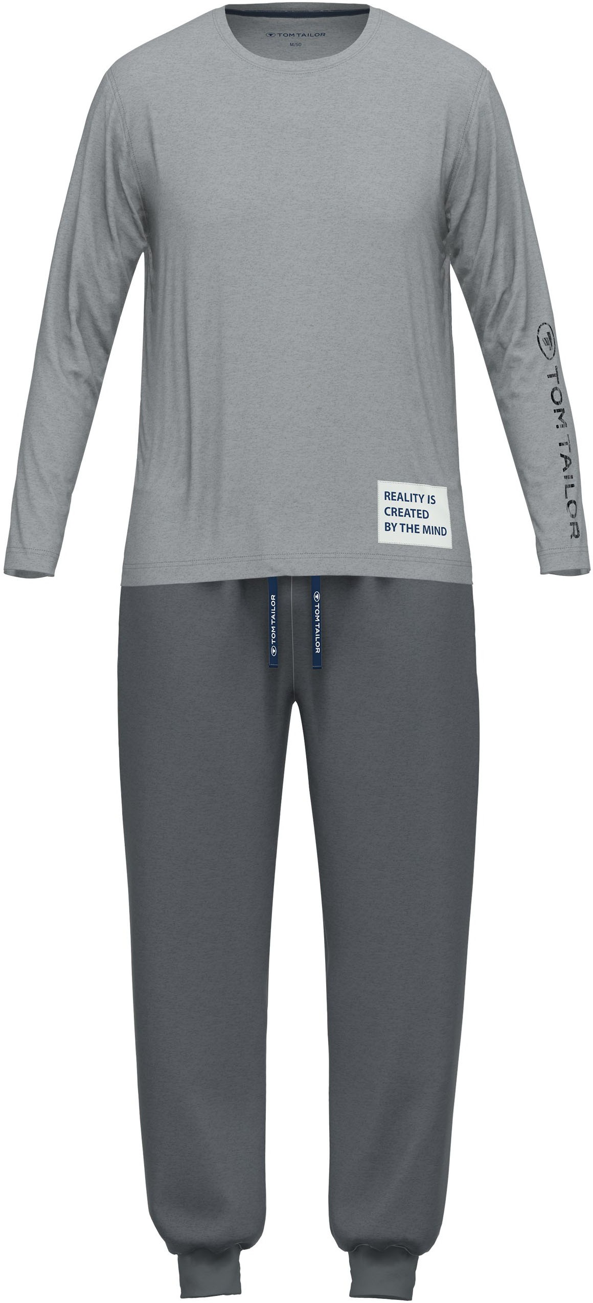 TOM TAILOR Pyjama, mit Print, Langarm, Rundhalsausschnitt, lange Hose, atmu günstig online kaufen