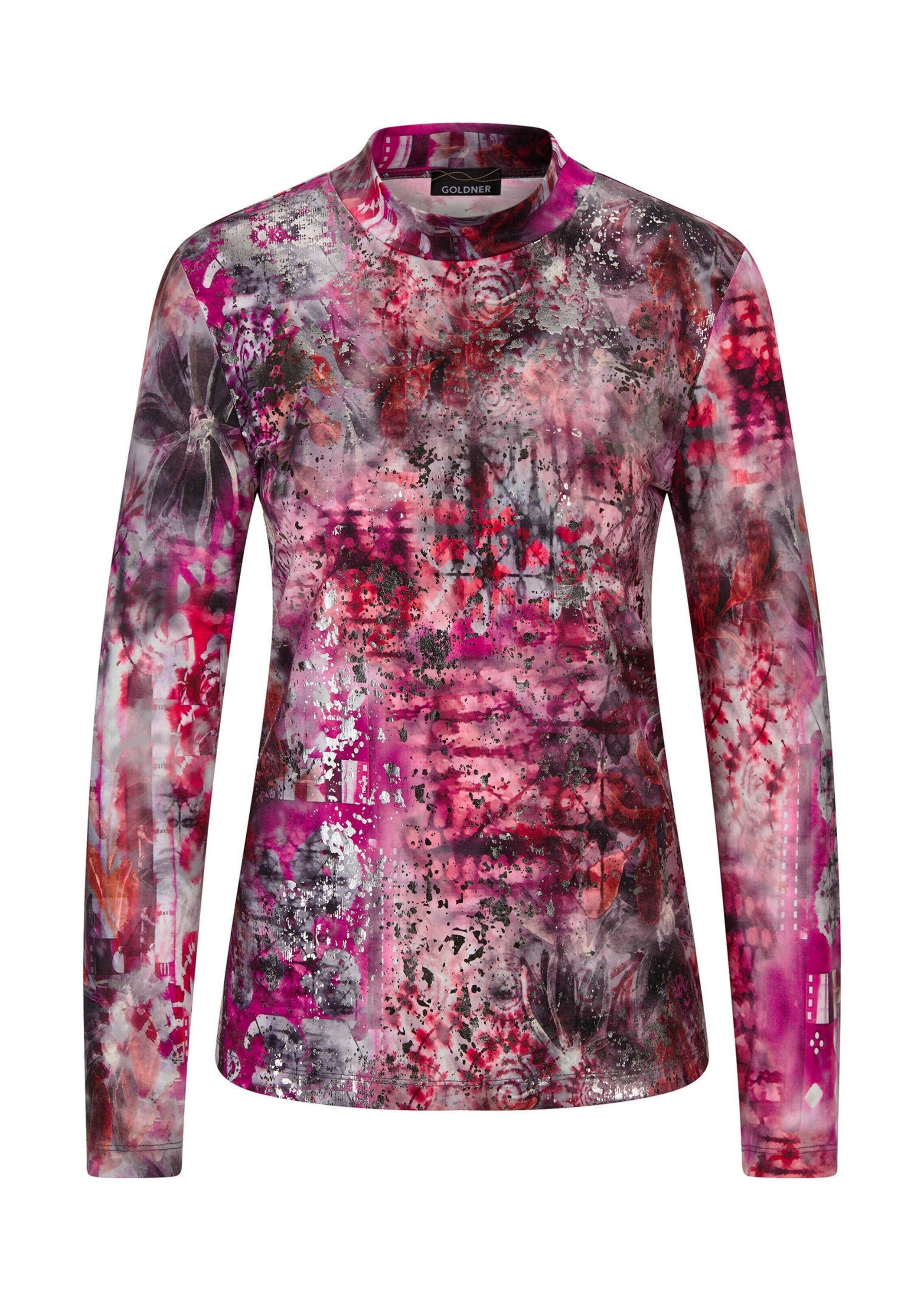 GOLDNER Kurzarmshirt "Kurzgröße Langarm Jersey-Shirt mit Allover-Druck" Ste günstig online kaufen