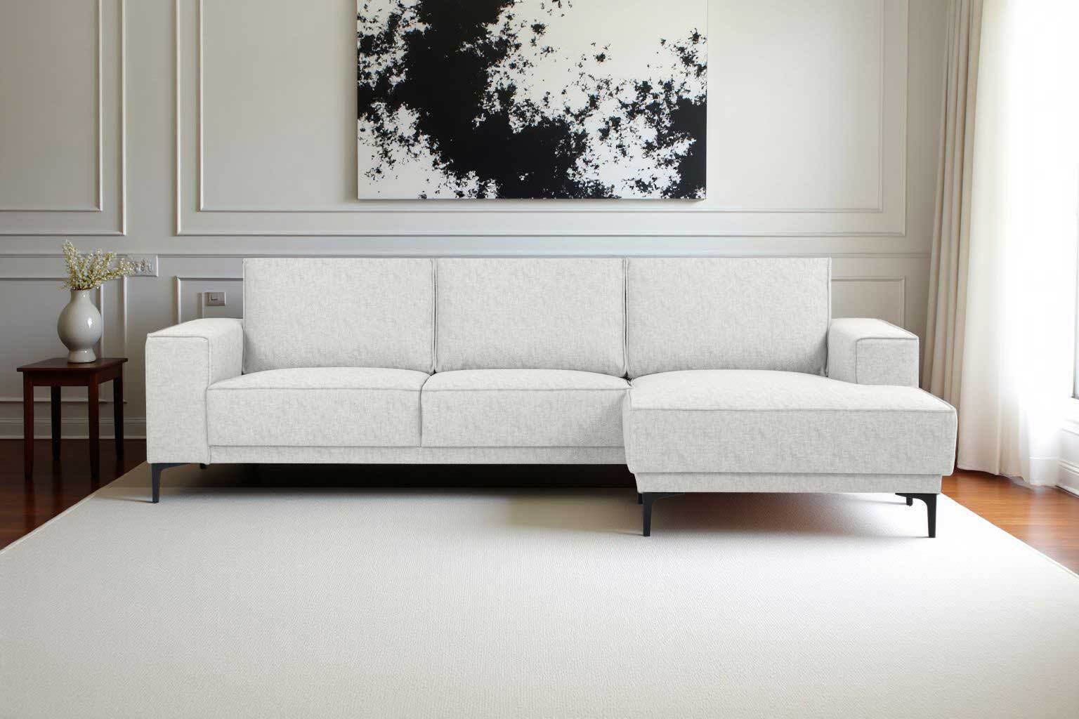 Places of Style Ecksofa "Polsterecke Oland, Struktur, Flachgewebe, Luxus-Mi günstig online kaufen