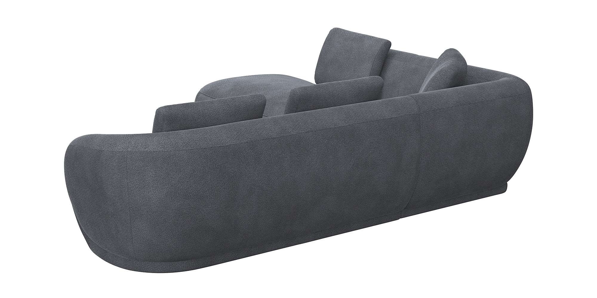 FLEXLUX Ecksofa »Torino, rund, L-Form, Sofa-Ecke mit Ottomane«, Modernes, organisches Sofa-Design, Kaltschaum, Wellenunterfederung