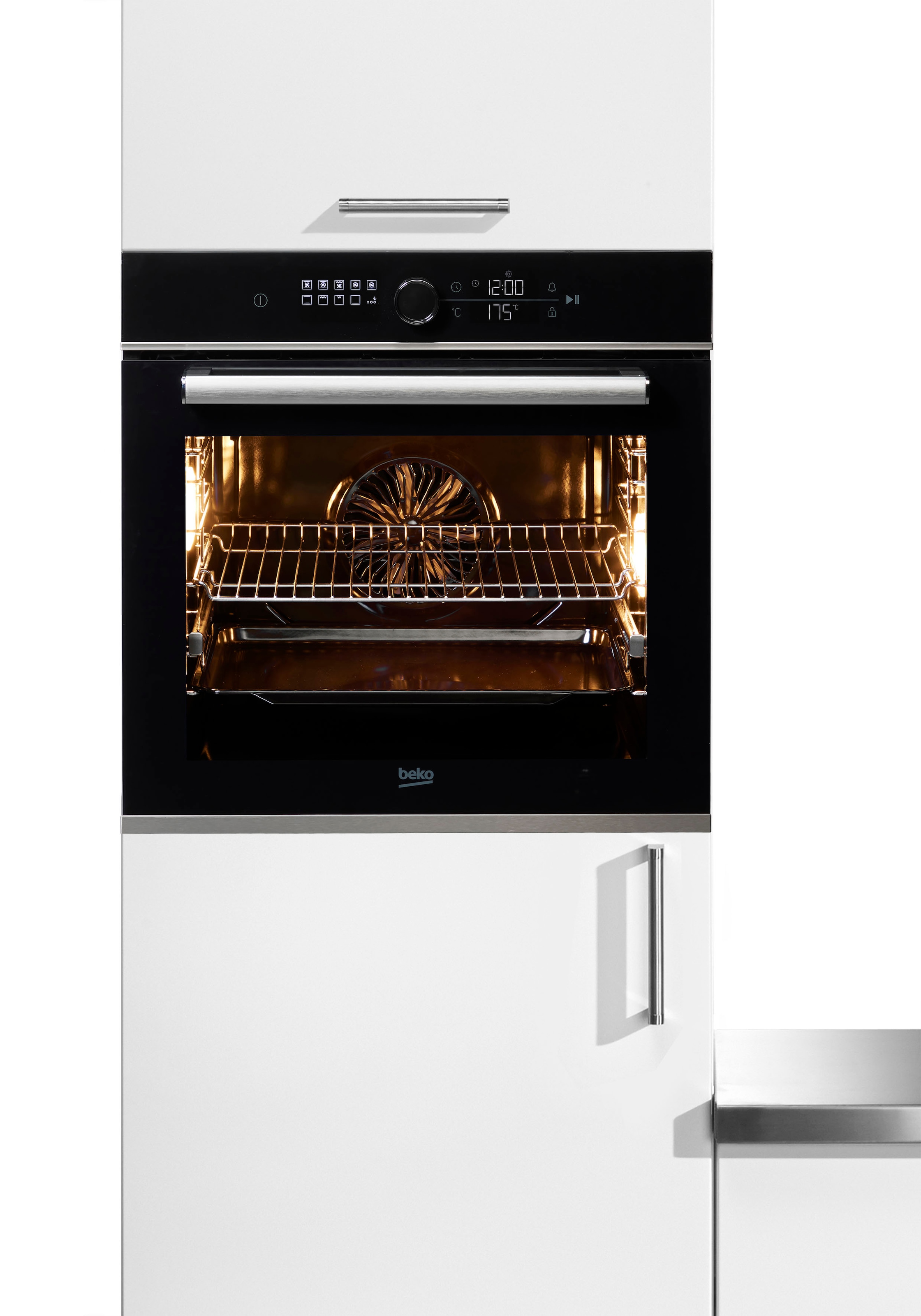 BEKO Einbaubackofen "BBIM13400XS", BBIM13400XS, mit 1-fach-Teleskopauszug, SteamShine