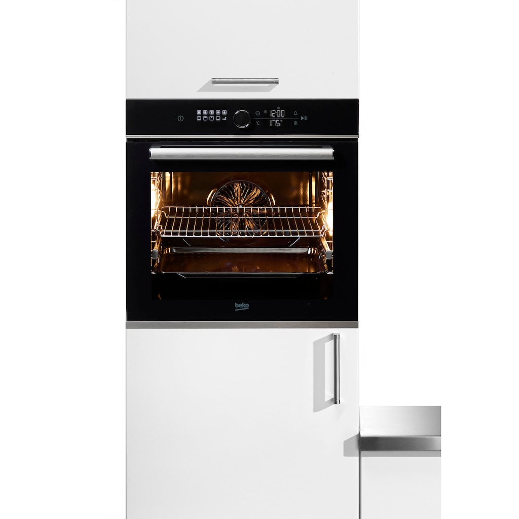 BEKO Einbaubackofen »BBIM13400XS«, BBIM13400XS, mit 1-fach-Teleskopauszug, SteamShine