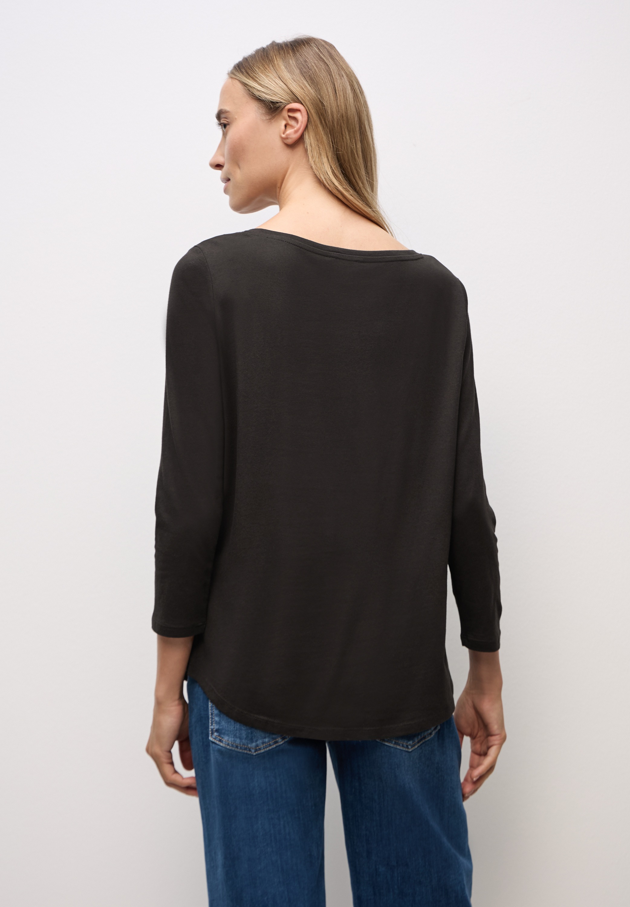 STREET ONE Langarmshirt in Unifarbe günstig online kaufen