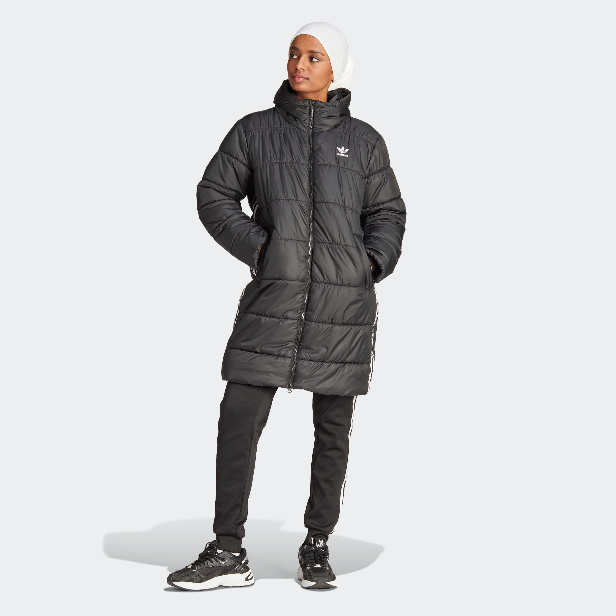 Adidas originals parka trefoil fur best sale