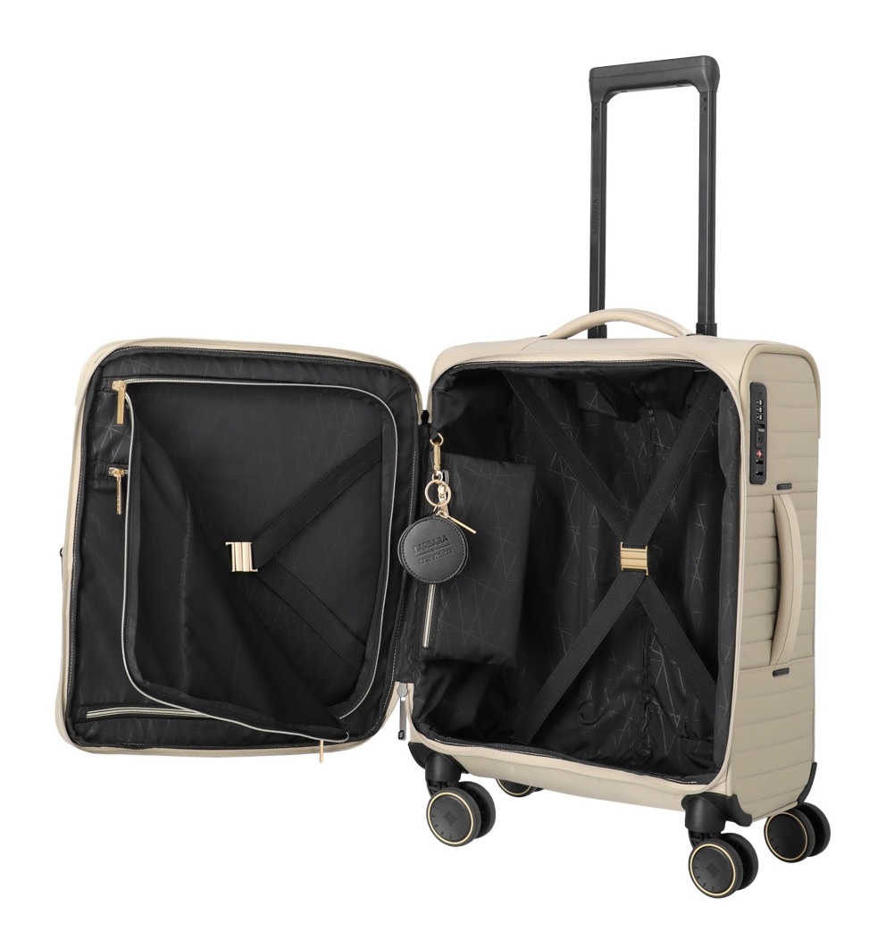 travelite Weichgepäck-Trolley »BARBARA & travelite | BARBARA STEPP, verschiedene Größen und Farben«, 4 Rollen, Weichgepäck-Koffer Schlüsselanhänger Volumenerweiterung bei S/M