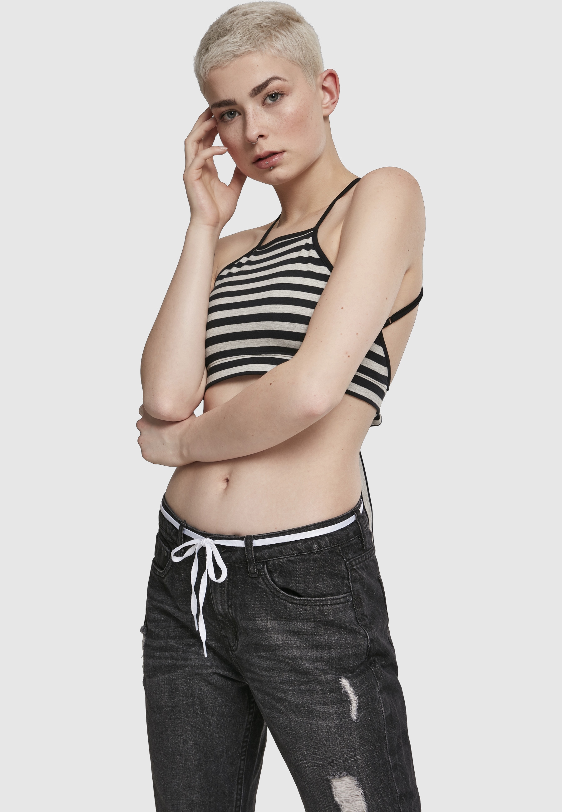 URBAN CLASSICS Tanktop »Urban Classics Damen Ladies Triangle Top« 1 Stk.