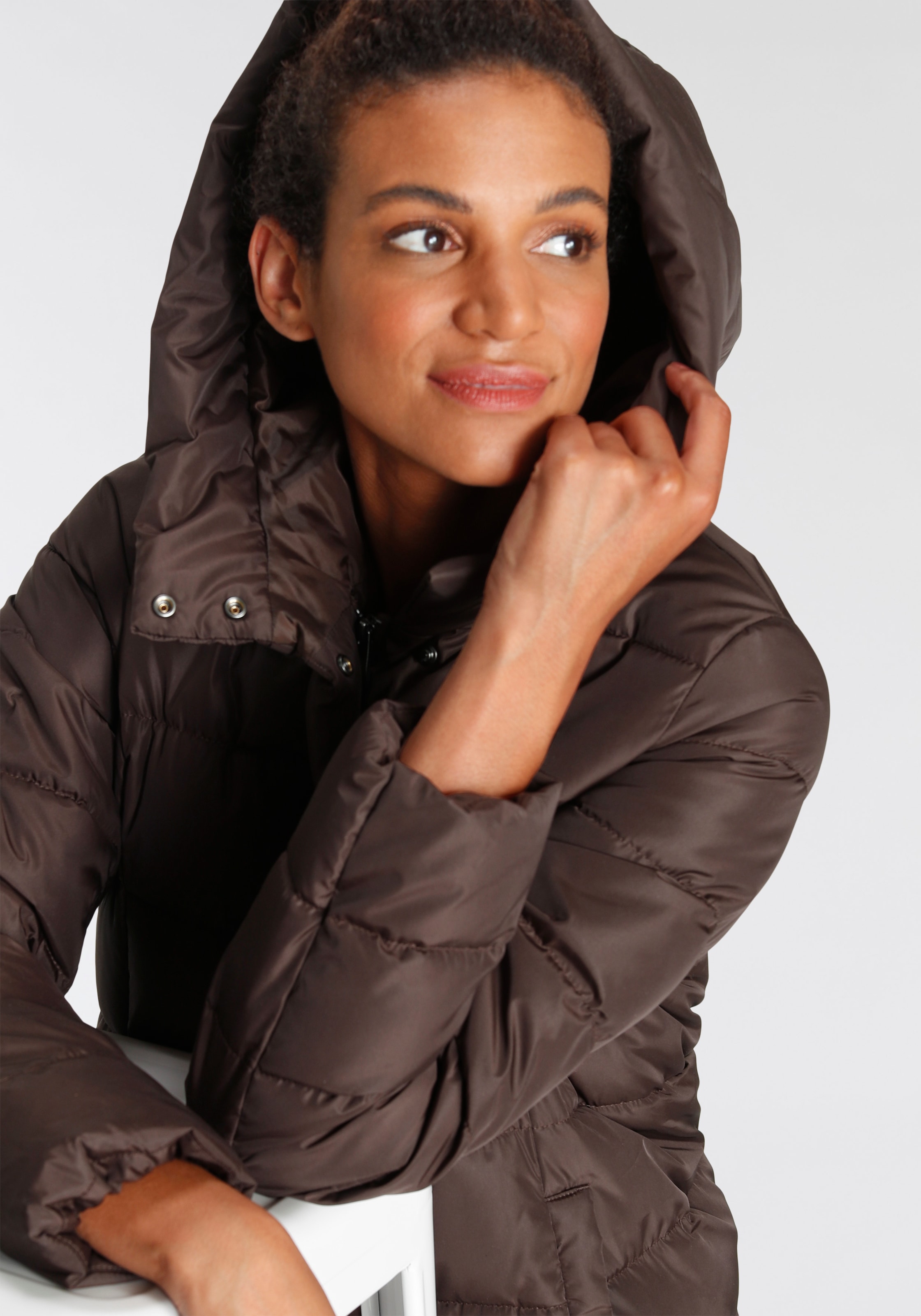 ONLY Steppmantel »ONLTINA PUFFER X LONG COAT OTW«, mit Kapuze bestellen |  BAUR