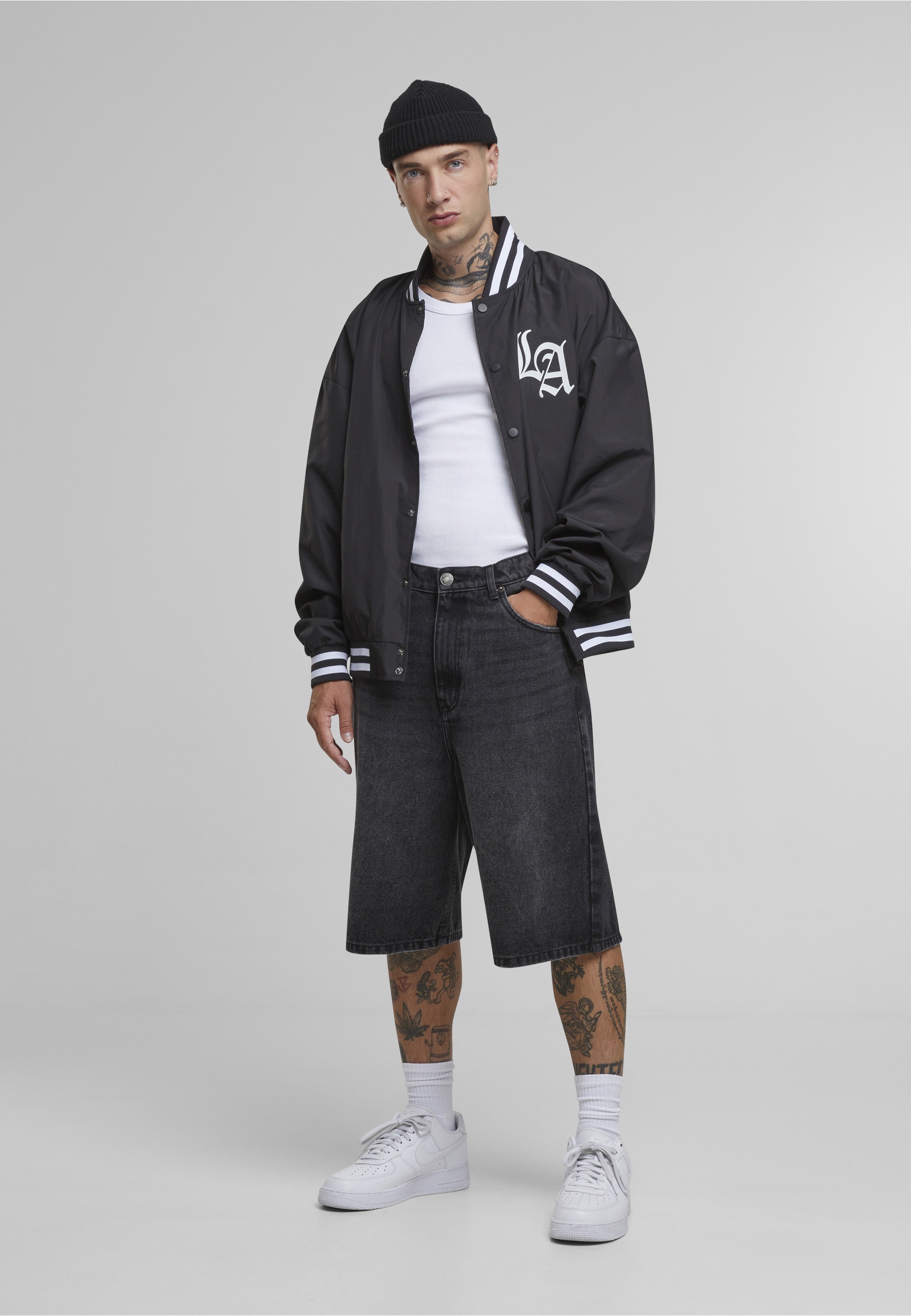 MisterTee Collegejacke »MisterTee Los Angeles Arc Light College Jacket« 1 Stk. tlg. ohne Kapuze