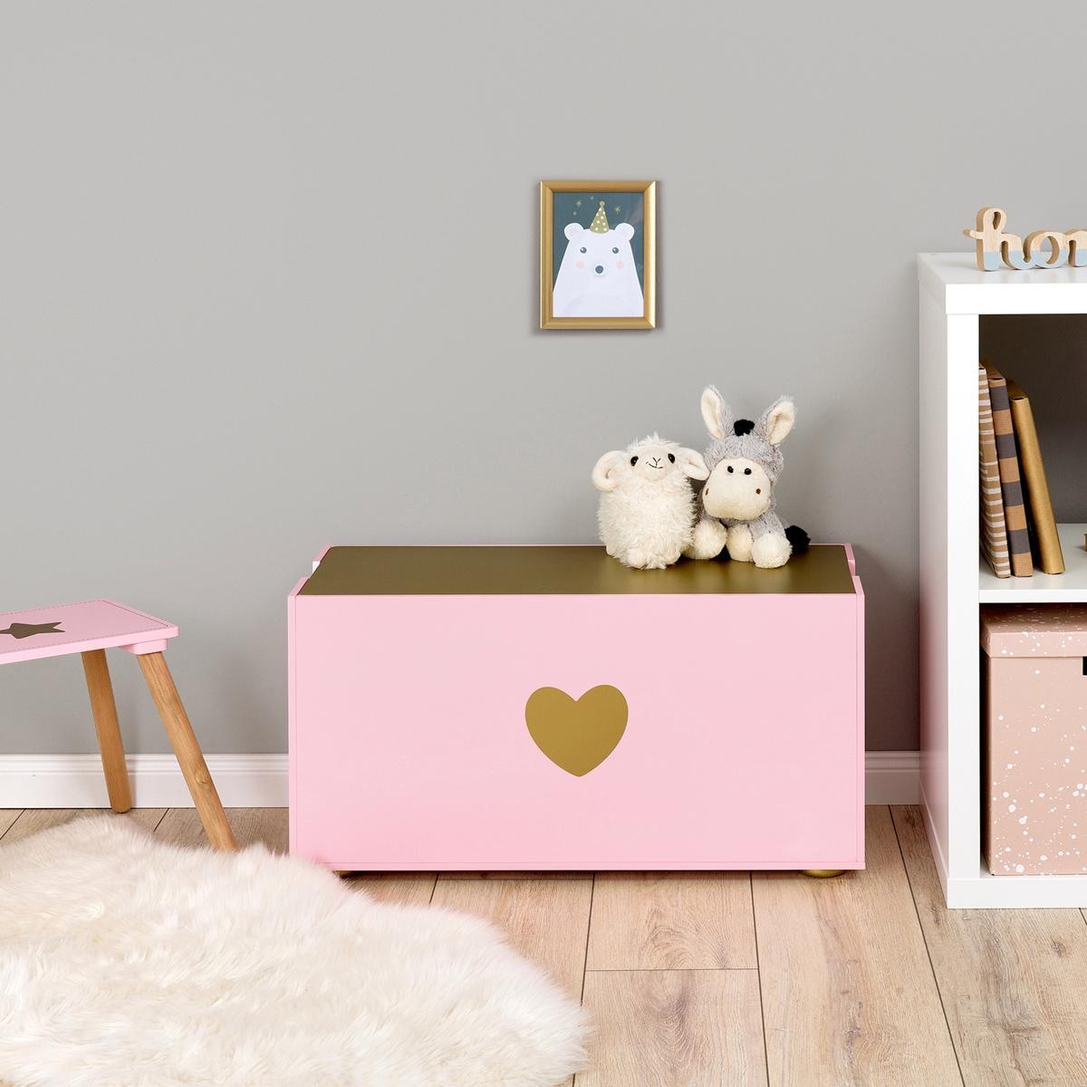 MUSTERKIND® Truhe »Tilia, rosé/gold«, mit Kreidetafel