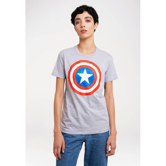 LOGOSHIRT T-Shirt »Marvel Comics - Captain America Logo«, mit lizenziertem  Print ▷ bestellen | BAUR | T-Shirts