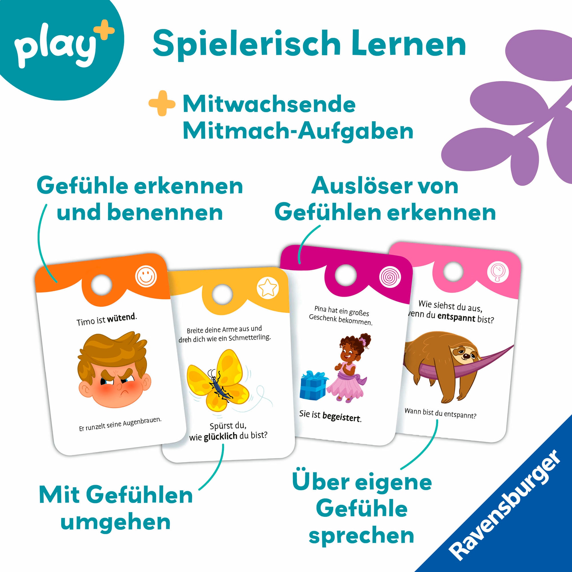 Ravensburger Spiel »Play+ Spiel & Mach mit! Karten: Entdecke die Gefühle«