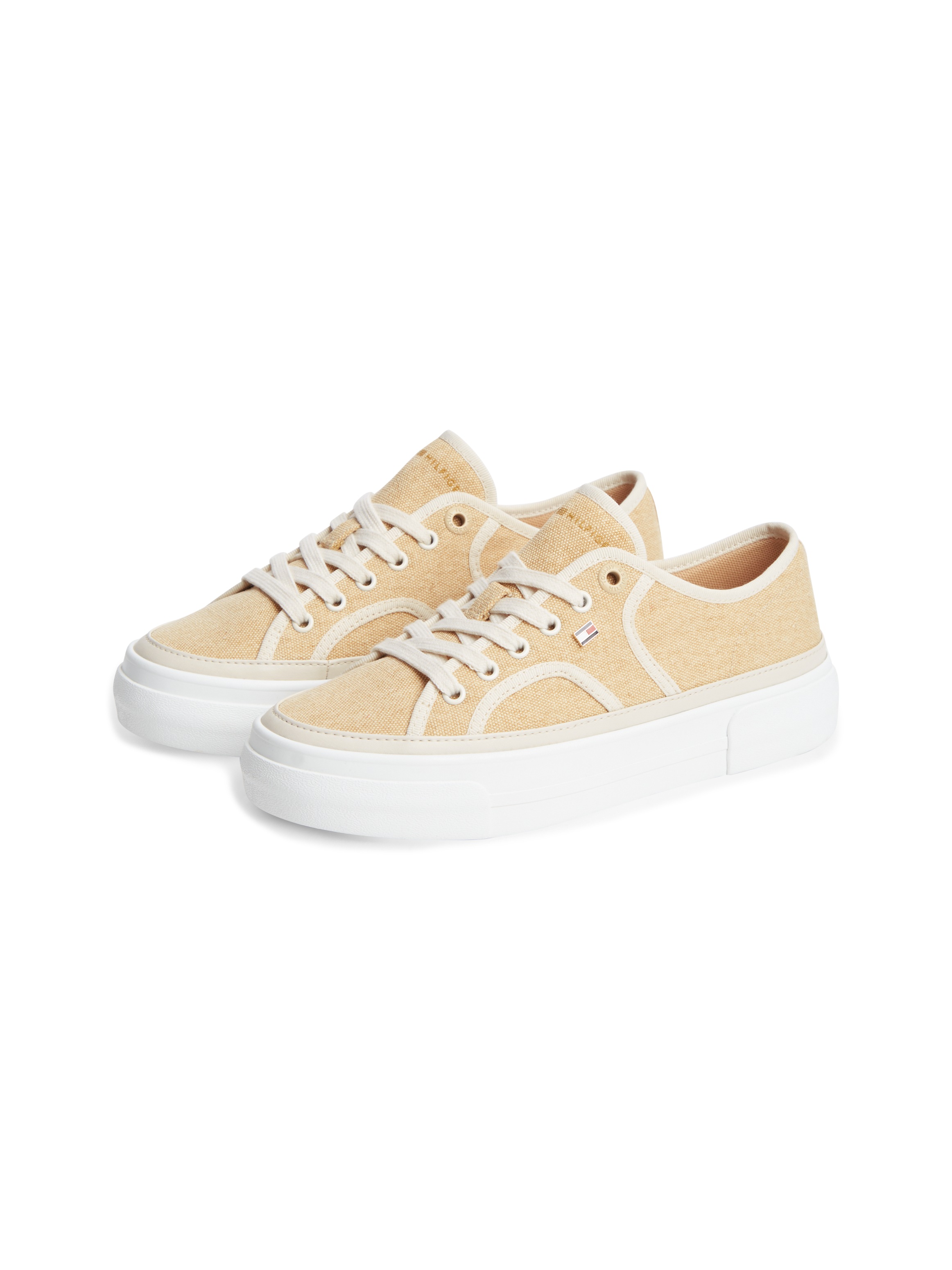 Tommy Hilfiger Plateausneaker "PLATFORM VULC SNEAKER PIPING" Freizeitschuh, Halbschuh, Schnürschuh mit Kontrast-Paspellierung