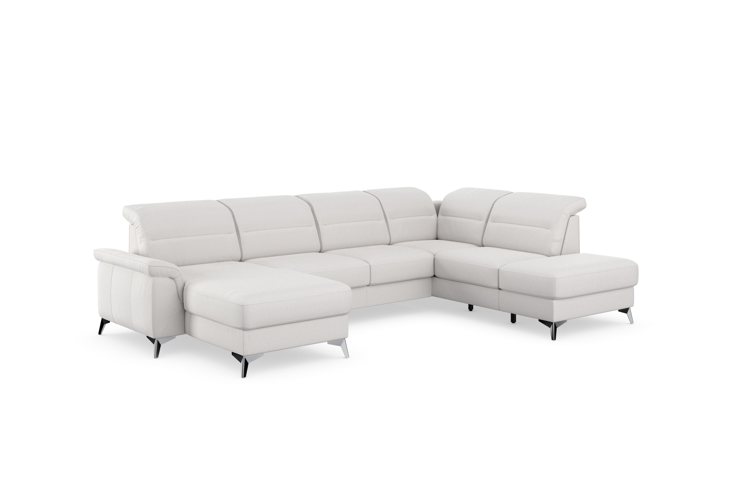 Wohnlandschaft SIT & MORE "Sinatra U-Form", silber, B:326cm H:85cm T:220cm, 98% Polyester, 2% Polyamid, Sofas, Wohnlandschaft, optional mit Kopfteilverstellung und Armteilfunktion etc. 8