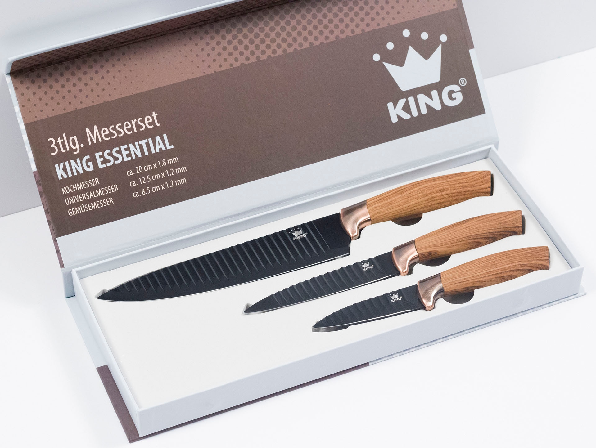 Thumbnail - KING Bräter "5 Liter" Set, 3 Küchenmesser im Geschenketui, 5 Stk. tlg. Aluminiumguss