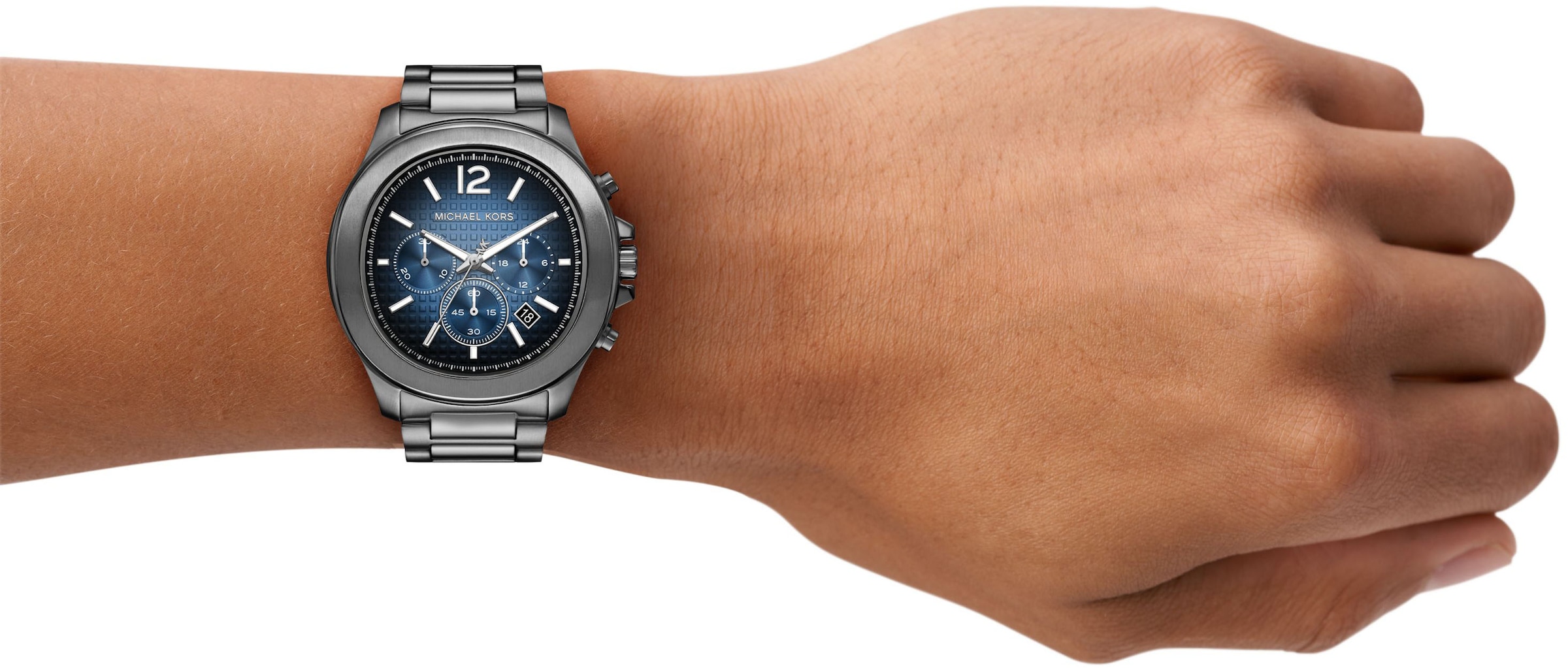 MICHAEL KORS Chronograph »SAGE«, Quarzuhr, Armbanduhr, Herrenuhr, Edelstahlarmband, analog, Tag