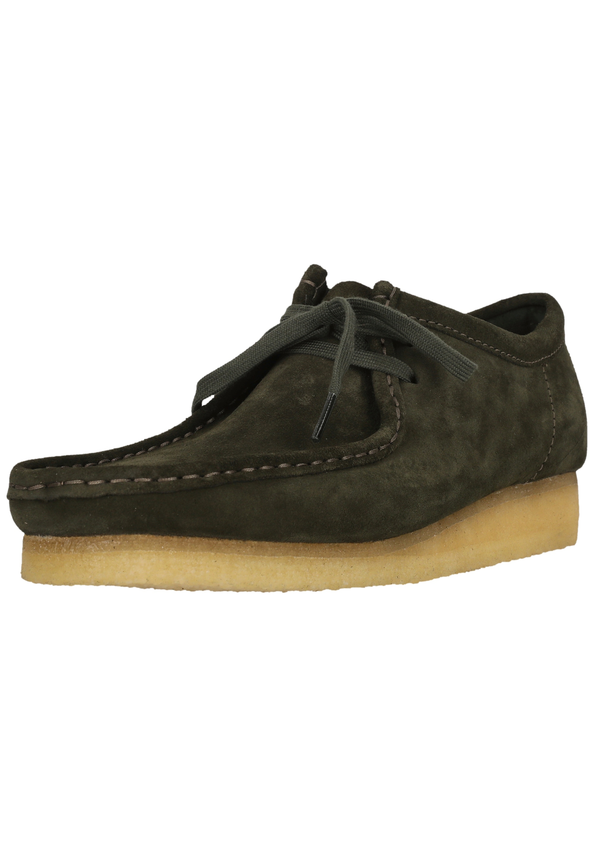 Clarks Schnürschuh "Wallabee Forest Green Sde" mit ikonischer Sohle
