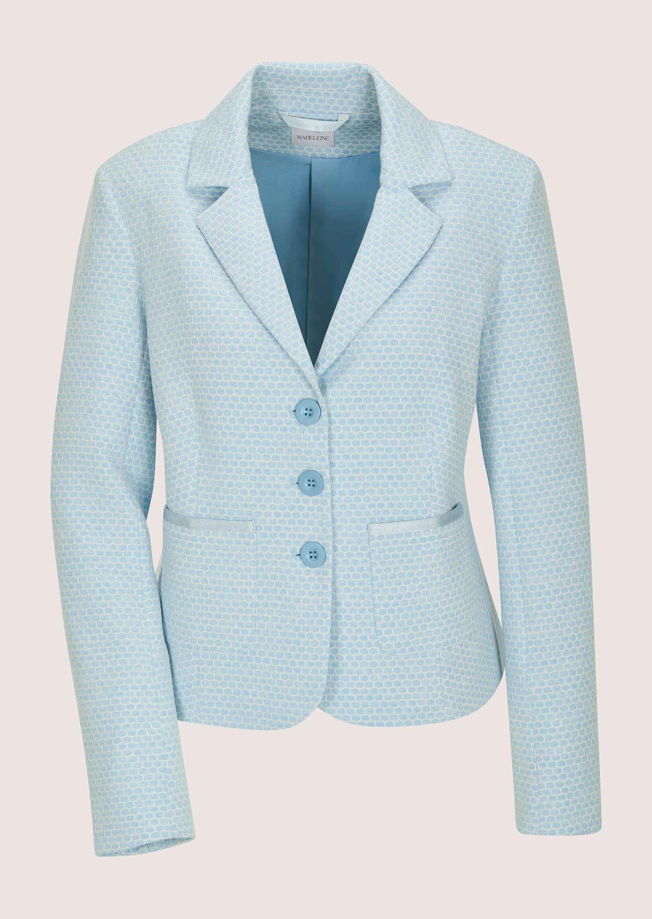 MADELEINE Jackenblazer "Jerseyblazer Kurzblazer mit Wabenmuster" Strukturjersey