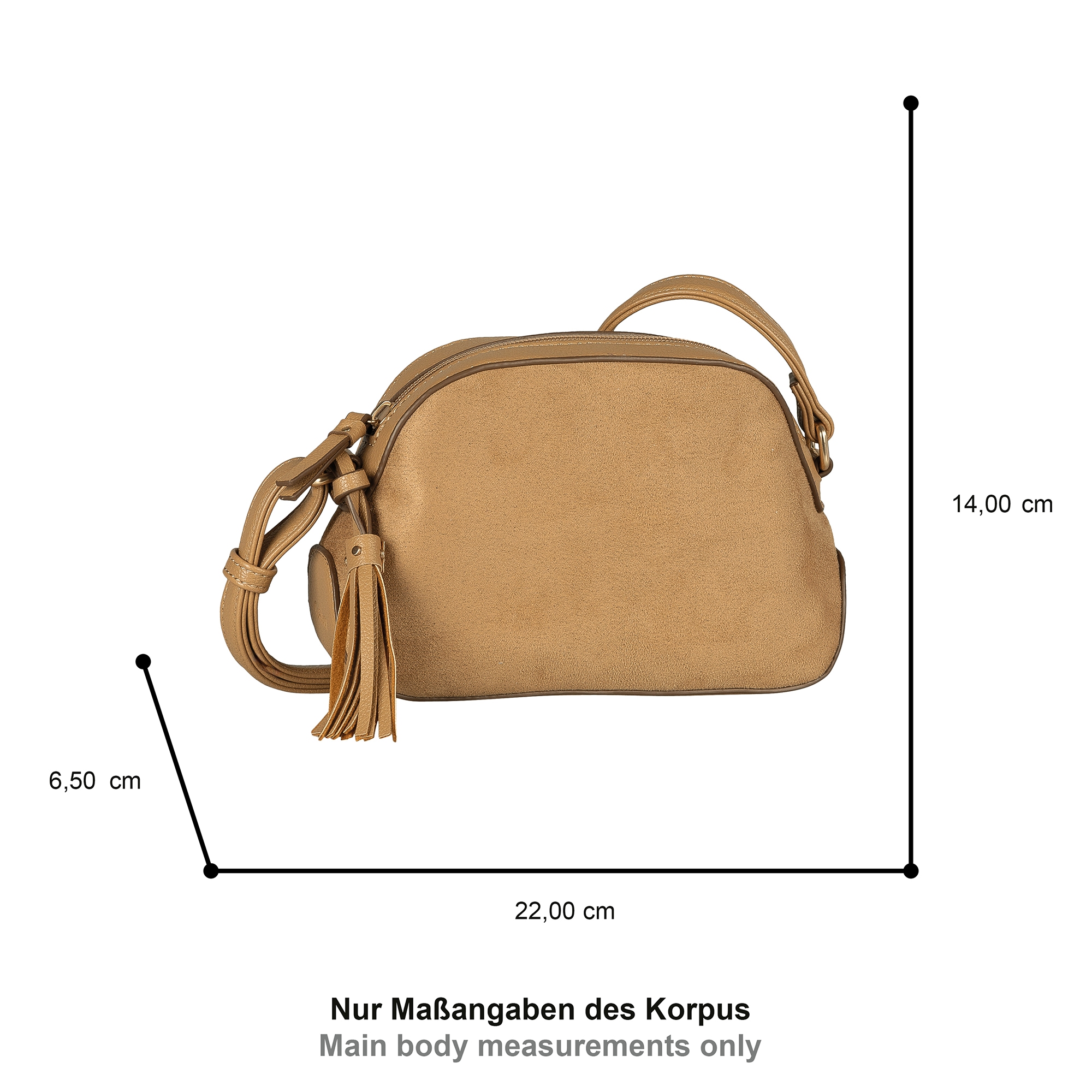 Gabor Handtasche »Anthea«, Kombi aus Velourimitat und Lederimitat sowie Nieten besetzte Anhänger