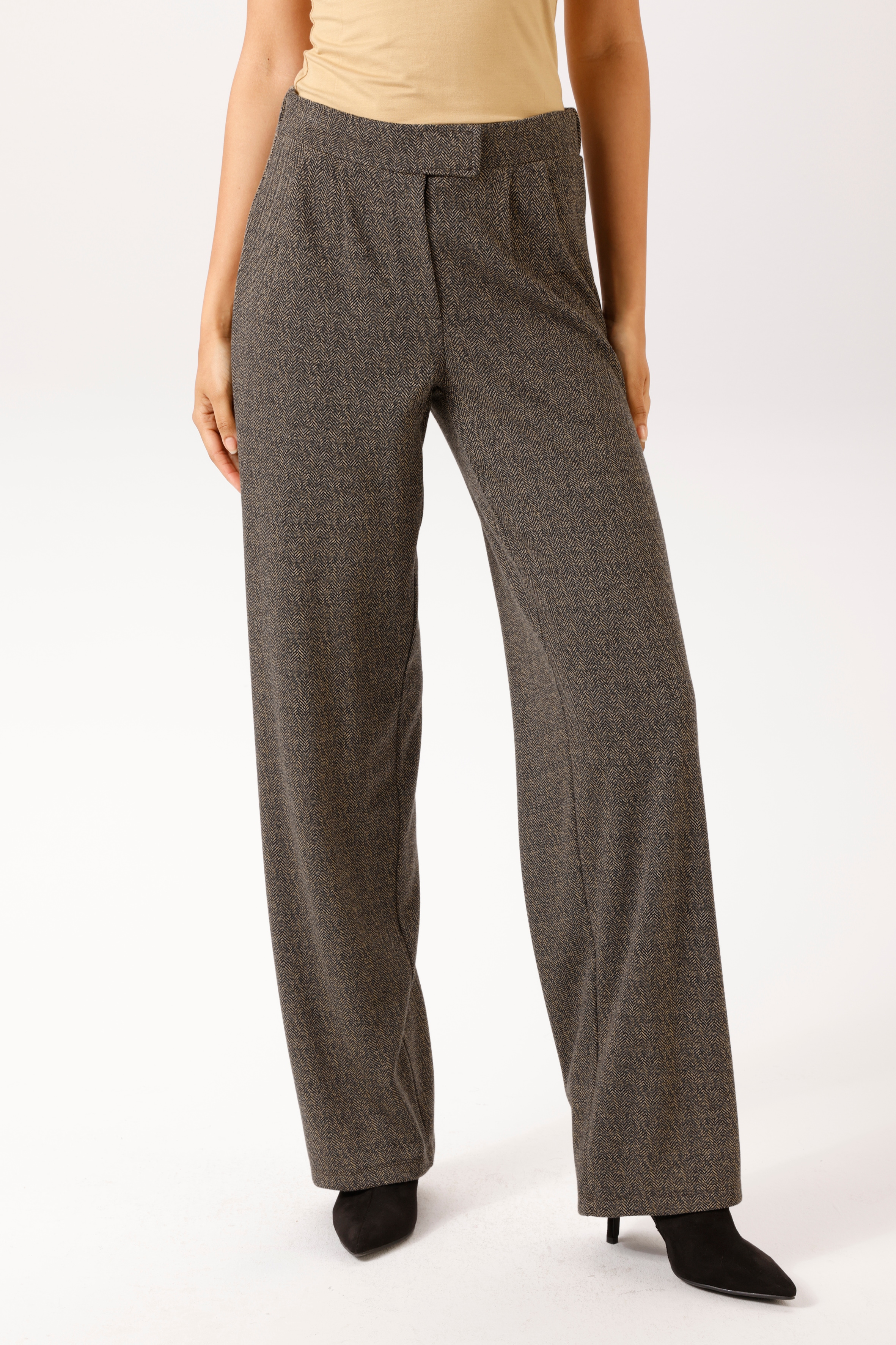 Aniston CASUAL Anzughose im dezenten Zick-Zack-Muster - NEUE KOLLEKTION