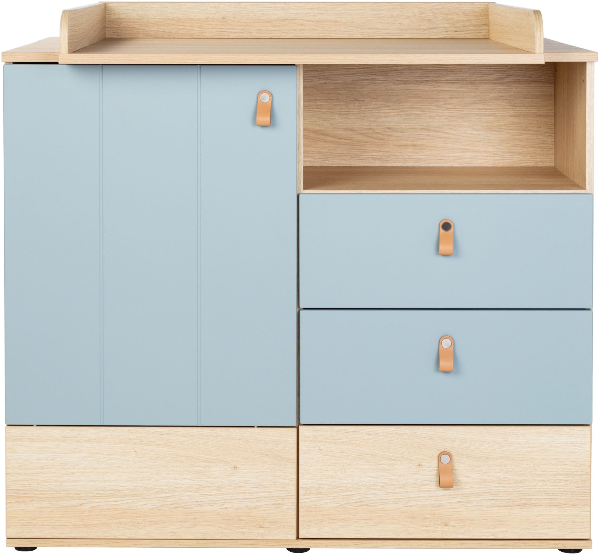 arthur berndt Babyzimmer-Komplettset »Babyzimmer-Set »Roofy« 3-teilig mit 1-türigem Kleiderschrank«, (Set, 3 tlg., Babymöbel-Set »Roofy« Kleiderschrank,Kinderbett+Wickelkommode)