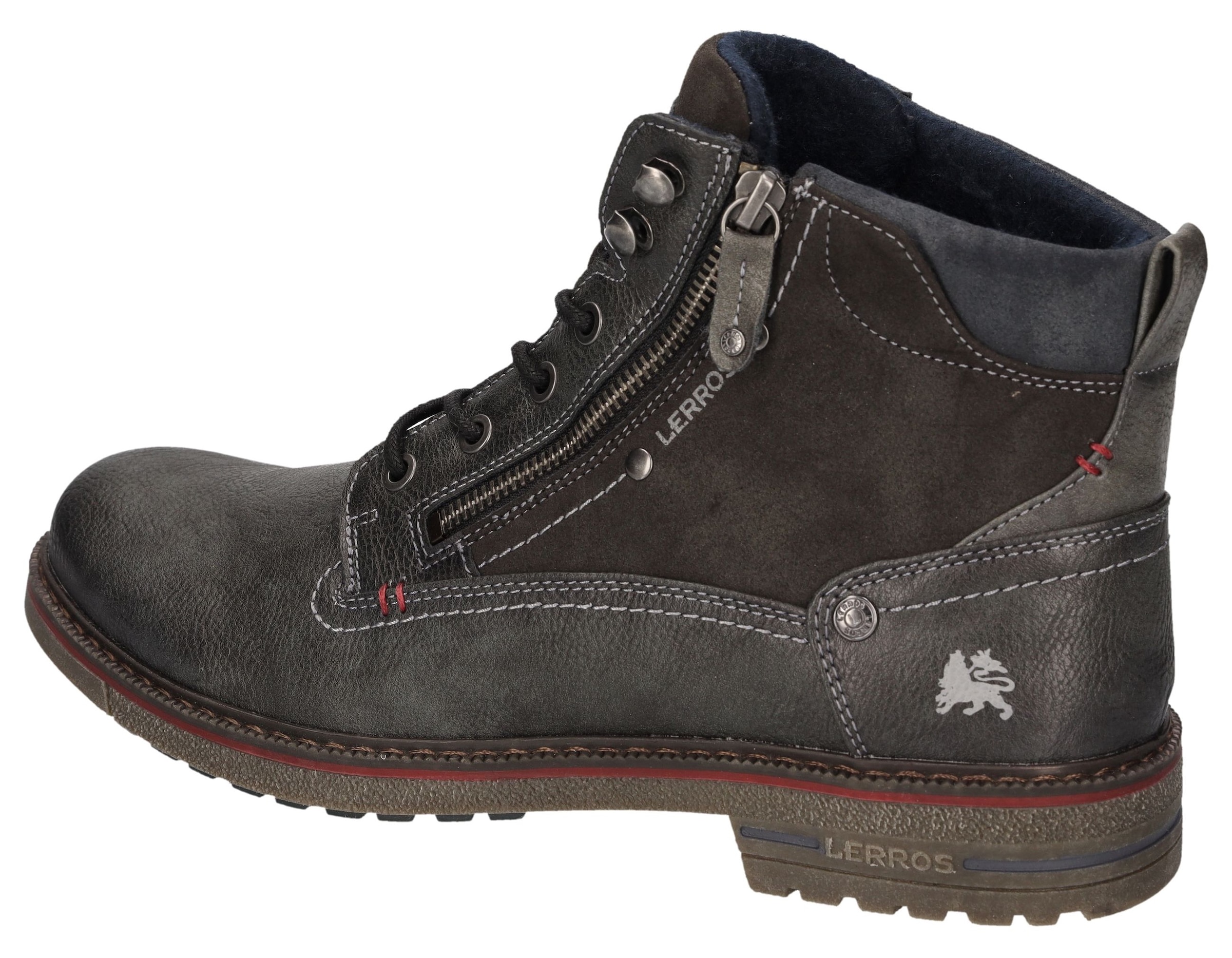 LERROS Schnürboots, Schnürboots, mit seitlichem Reißverschluss