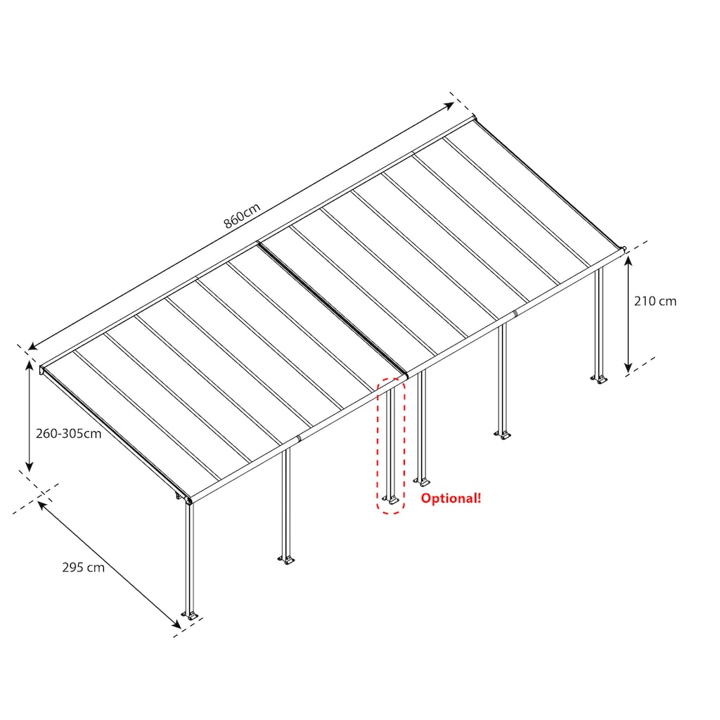 Palram - Canopia Terrassendach »Olympia 3x8.5«