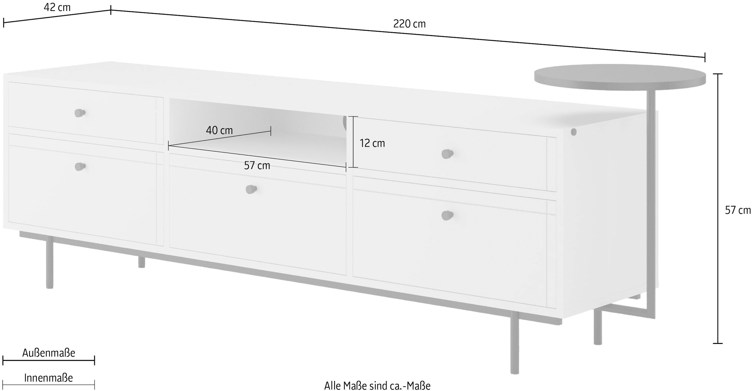 Home affaire Wohnwand »Arrocco: 4-teilige Wohnwang, Wohnzimmer, viel Stautraum,5 Schubladen« 5 Stk. tlg.