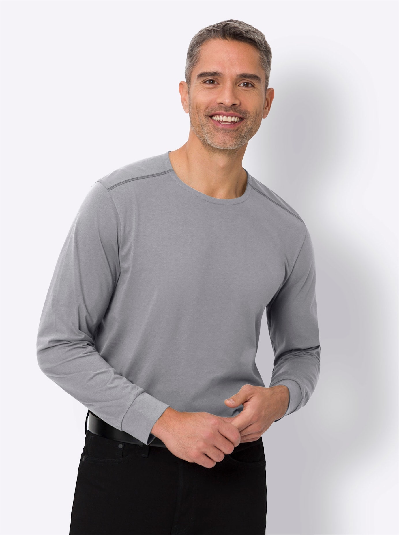 Classic Rundhalsshirt "Langarm-Shirt" 1 Stk. tlg. günstig online kaufen