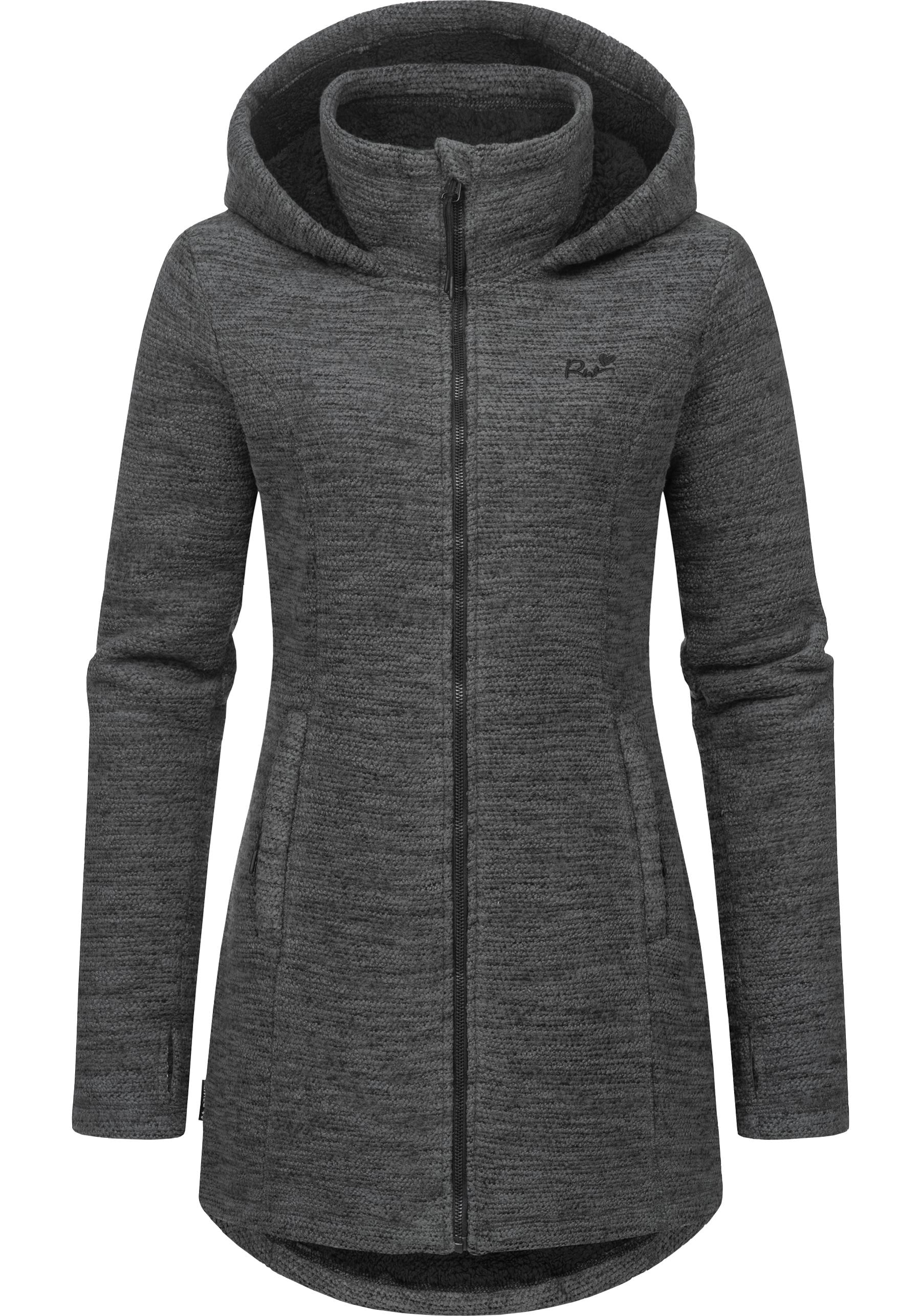 Ragwear Longstrickjacke »Leysha Melange«, Sportliche Kapuzenjacke in melierter Strick-Optik
