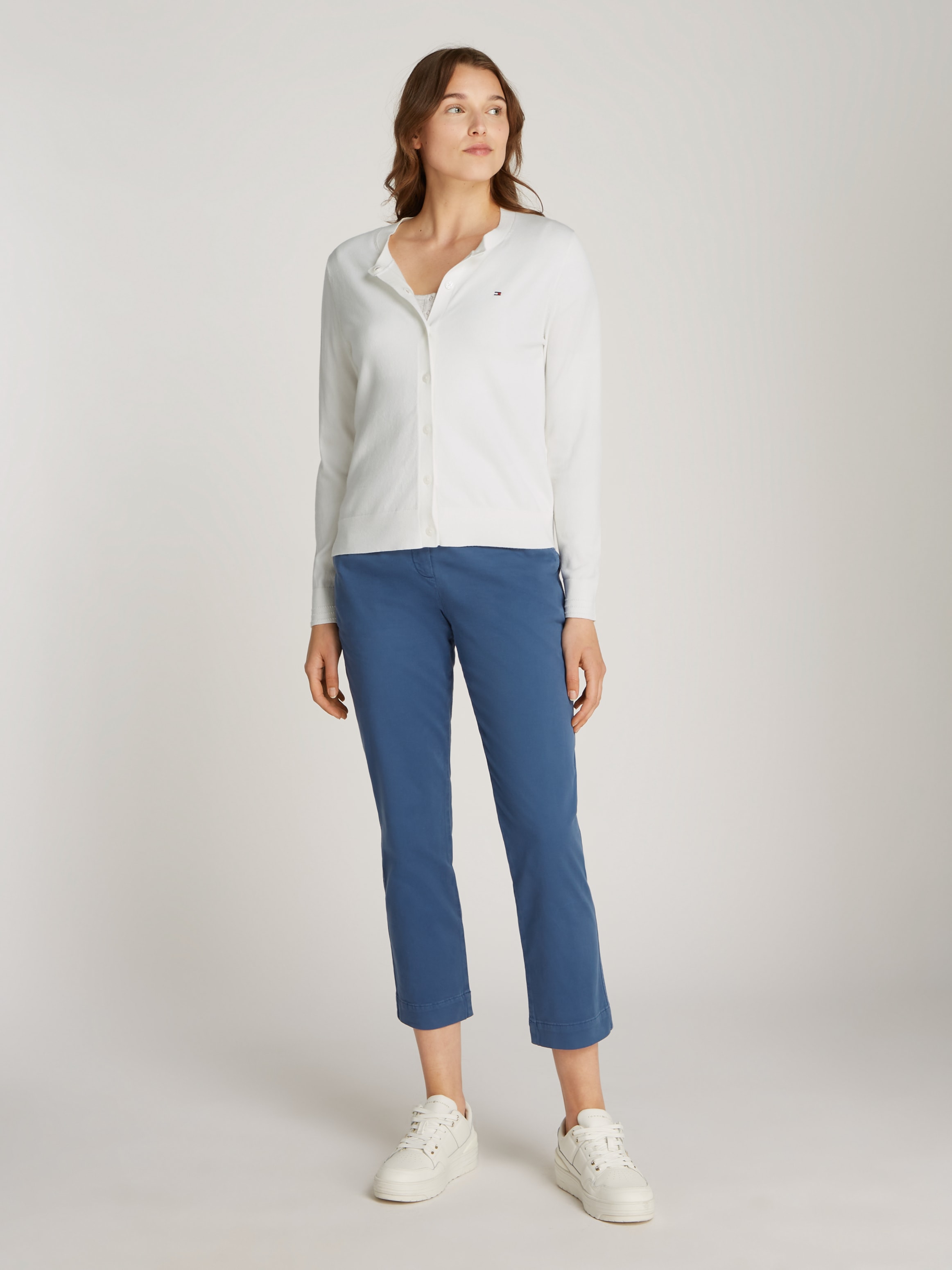 Tommy Hilfiger Cardigan »CO JERSEY STITCH CARDIGAN«, mit Logostickerei